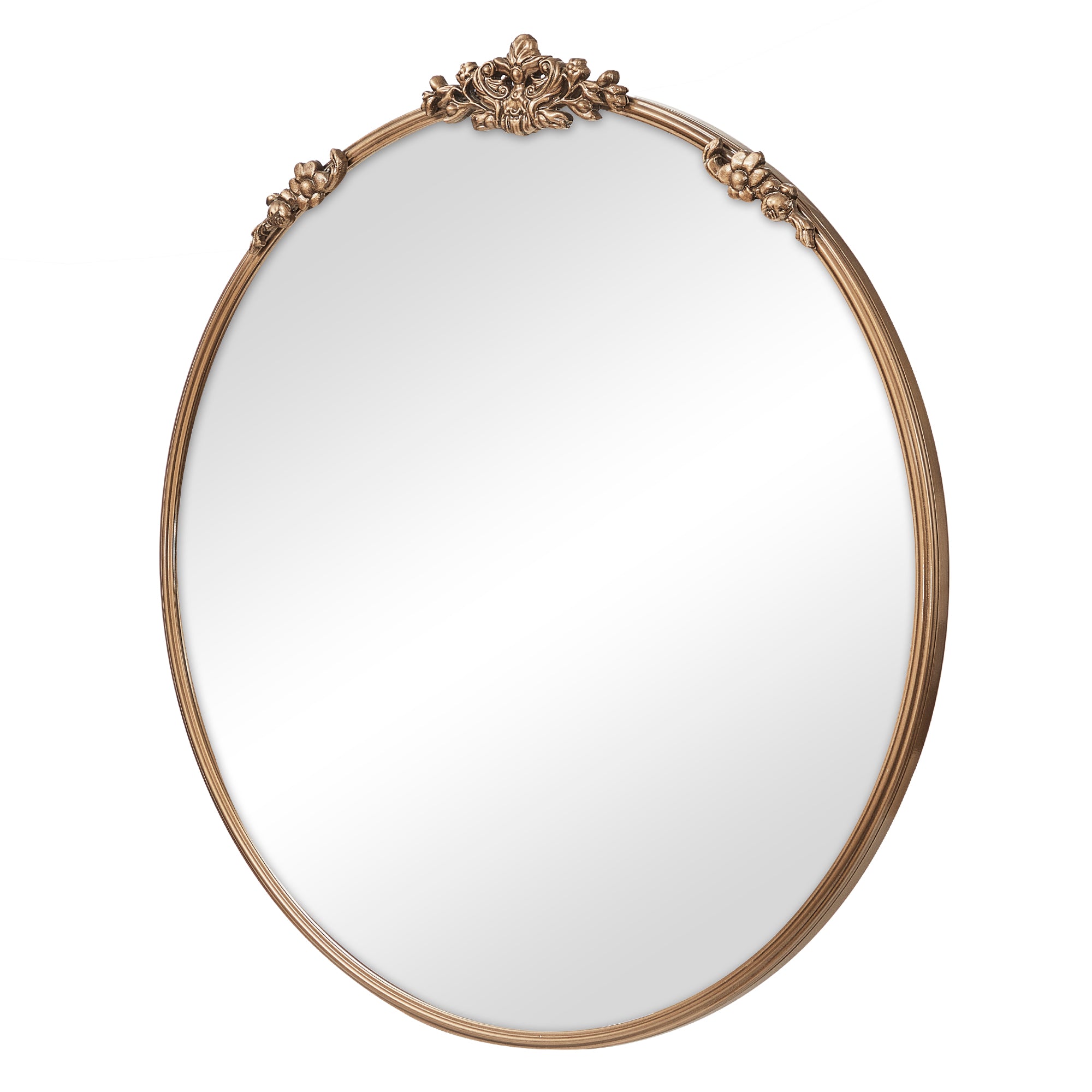 Florence 80cm Baroque Round Mirror Gold