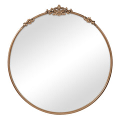 Florence 80cm Baroque Round Mirror Gold