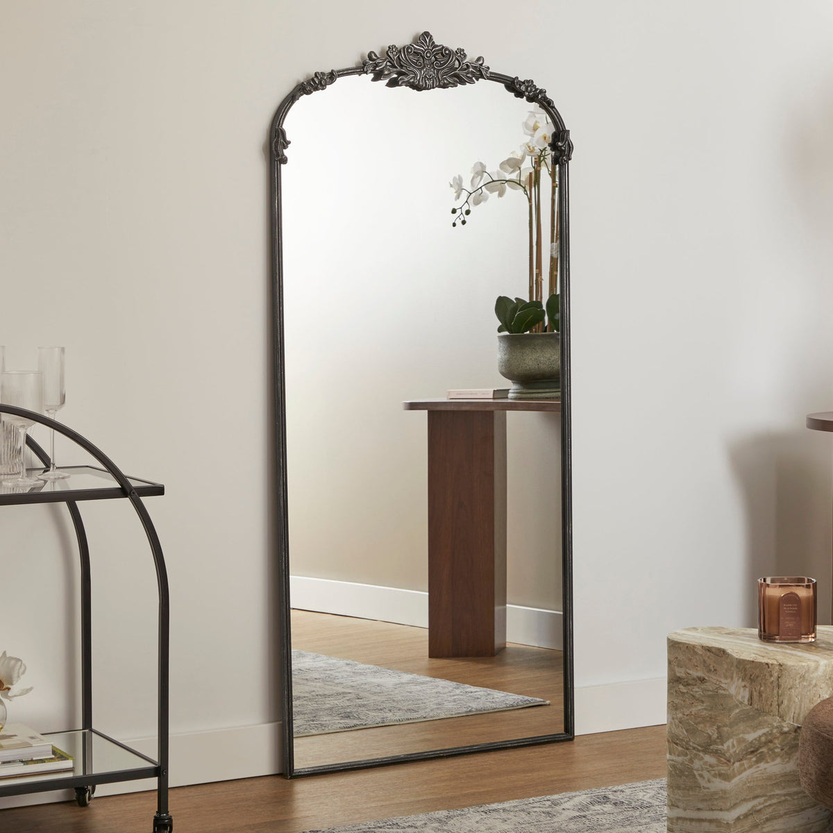 Florence 160cm Baroque Mirror Black