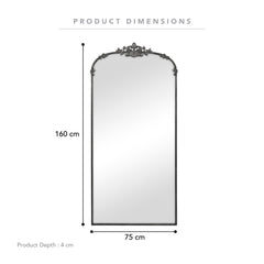 Florence 160cm Baroque Mirror Black