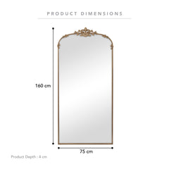 Florence 160cm Baroque Mirror Gold