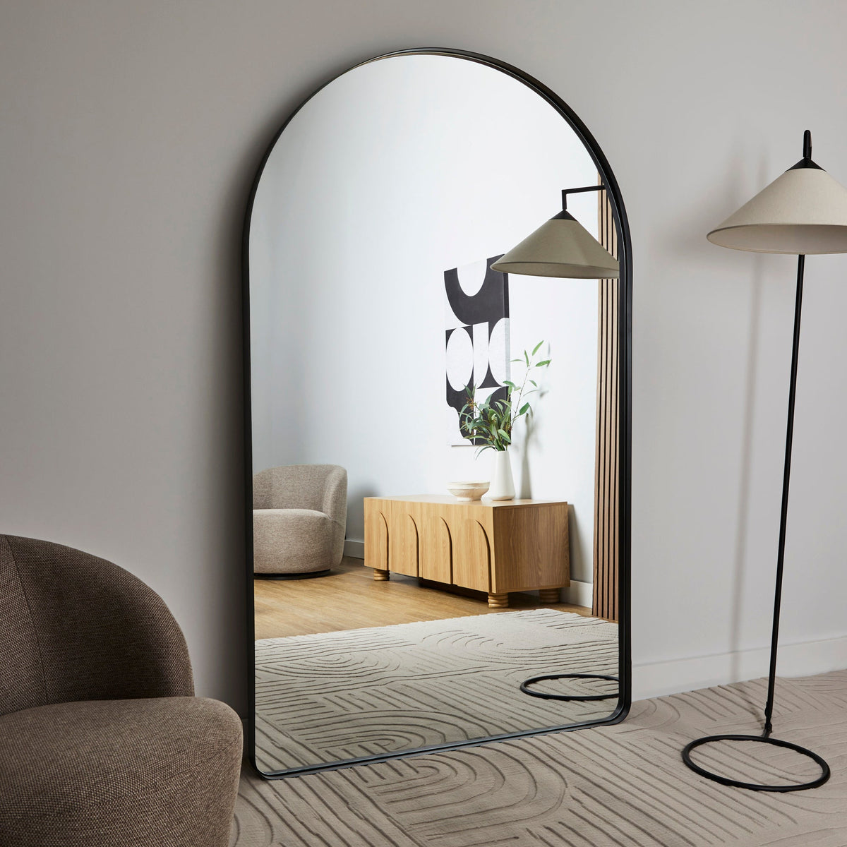 Arden 180cm Arch Mirror Black