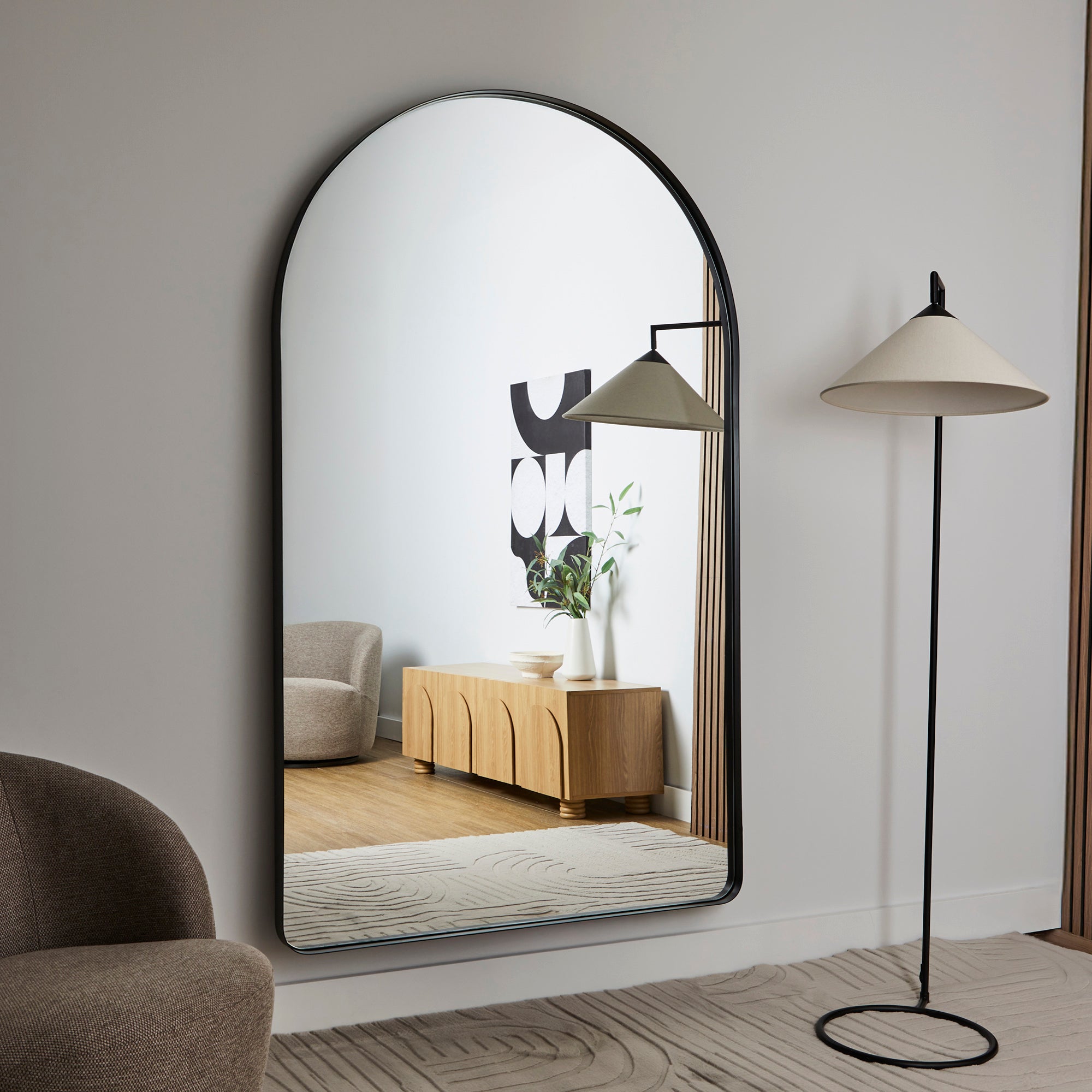 Arden 180cm Arch Mirror Black
