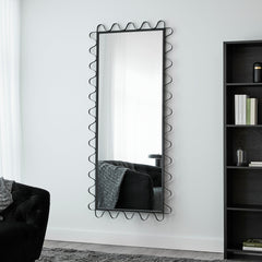 Aria Wavey 180cm Floor Length Mirror Black