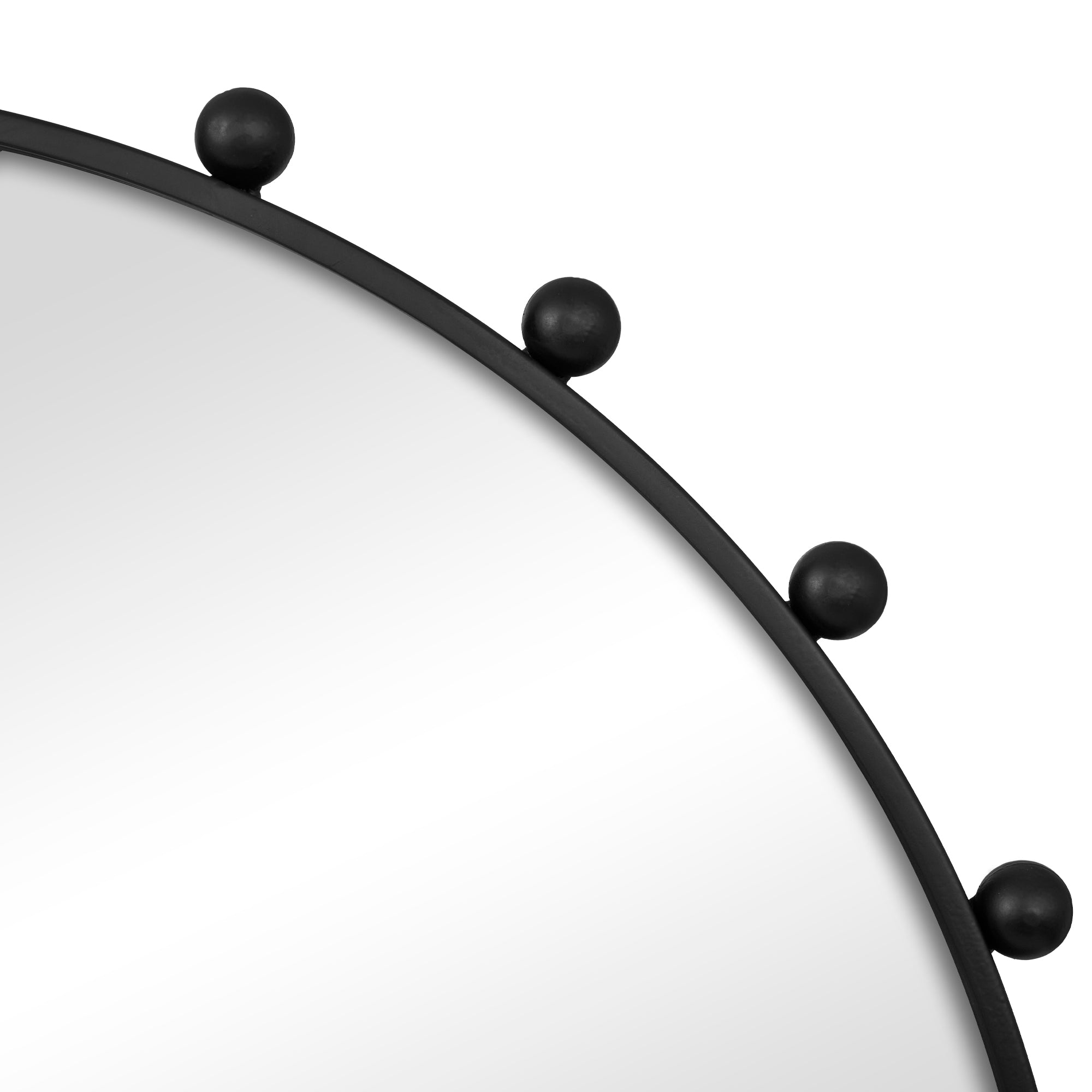 Orbit Sphere 90cm Round Mirror Black