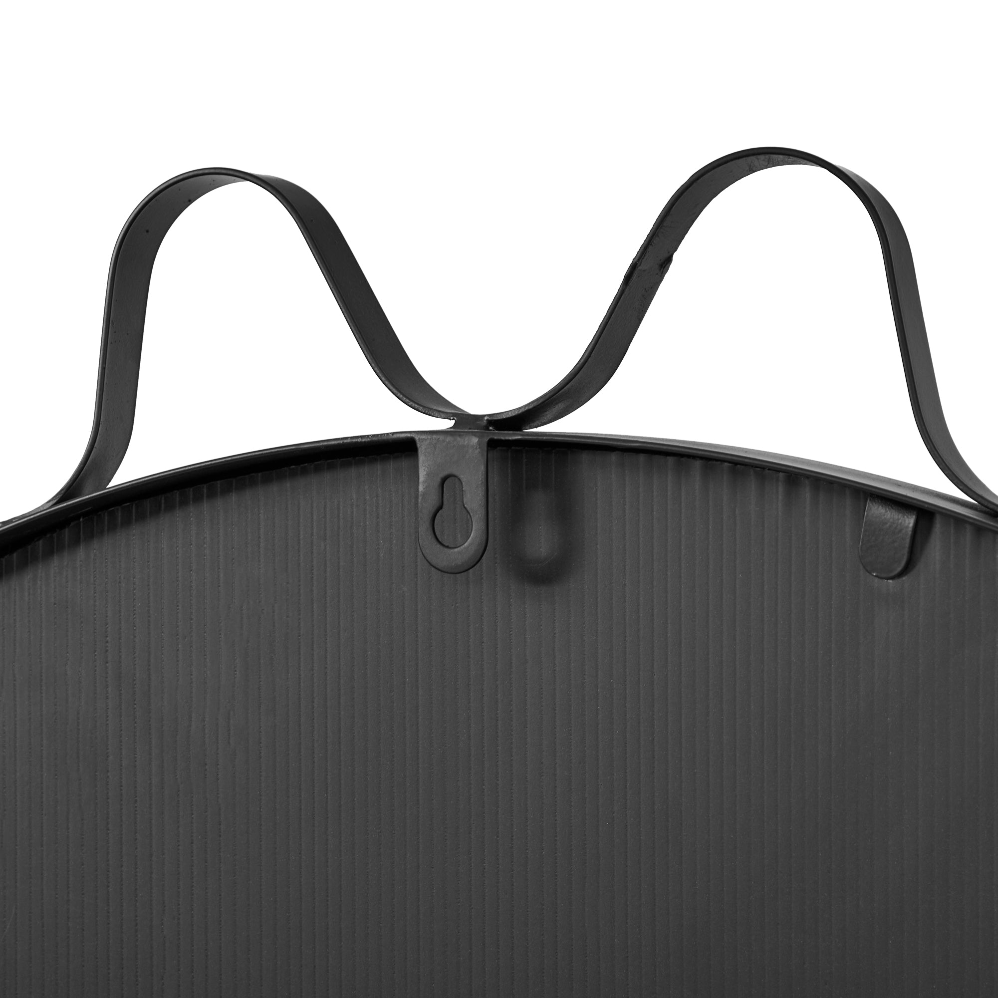Aria Wavey 90cm Round Mirror Black