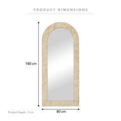 Sienna 180cm Arch Mirror Travertine Look