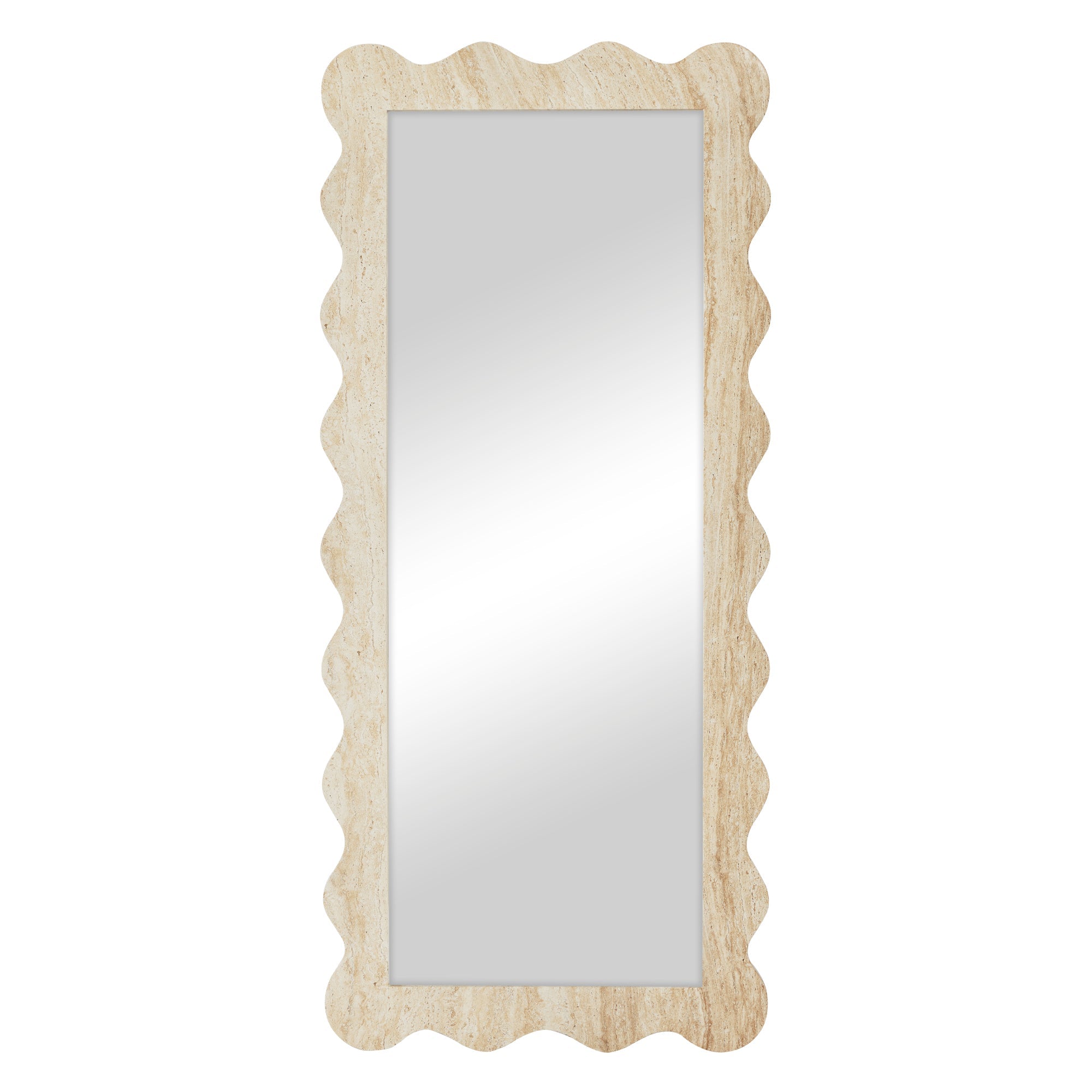 Sienna 180cm Wave Mirror Travertine Look