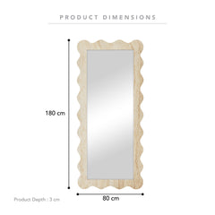 Sienna 180cm Wave Mirror Travertine Look