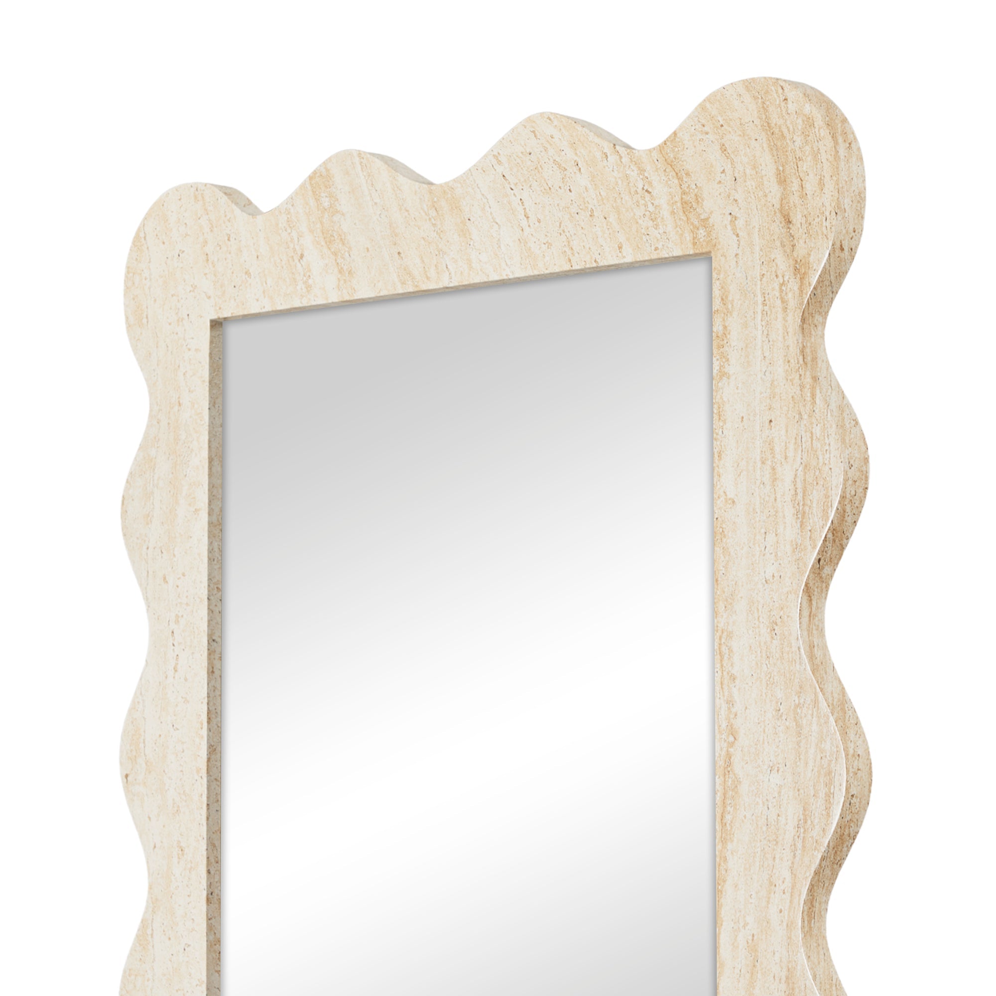 Sienna 180cm Wave Mirror Travertine Look