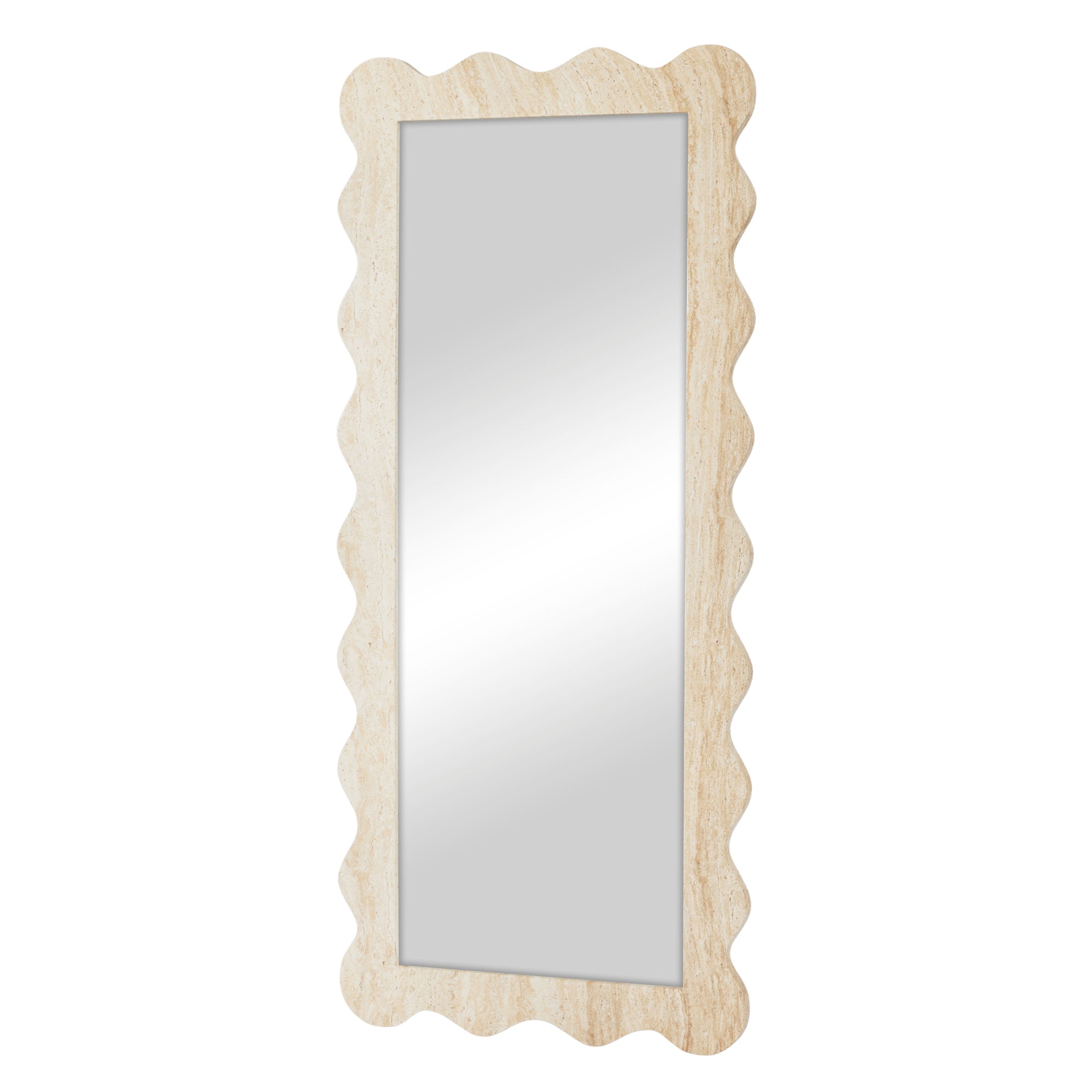 Sienna 180cm Wave Mirror Travertine Look
