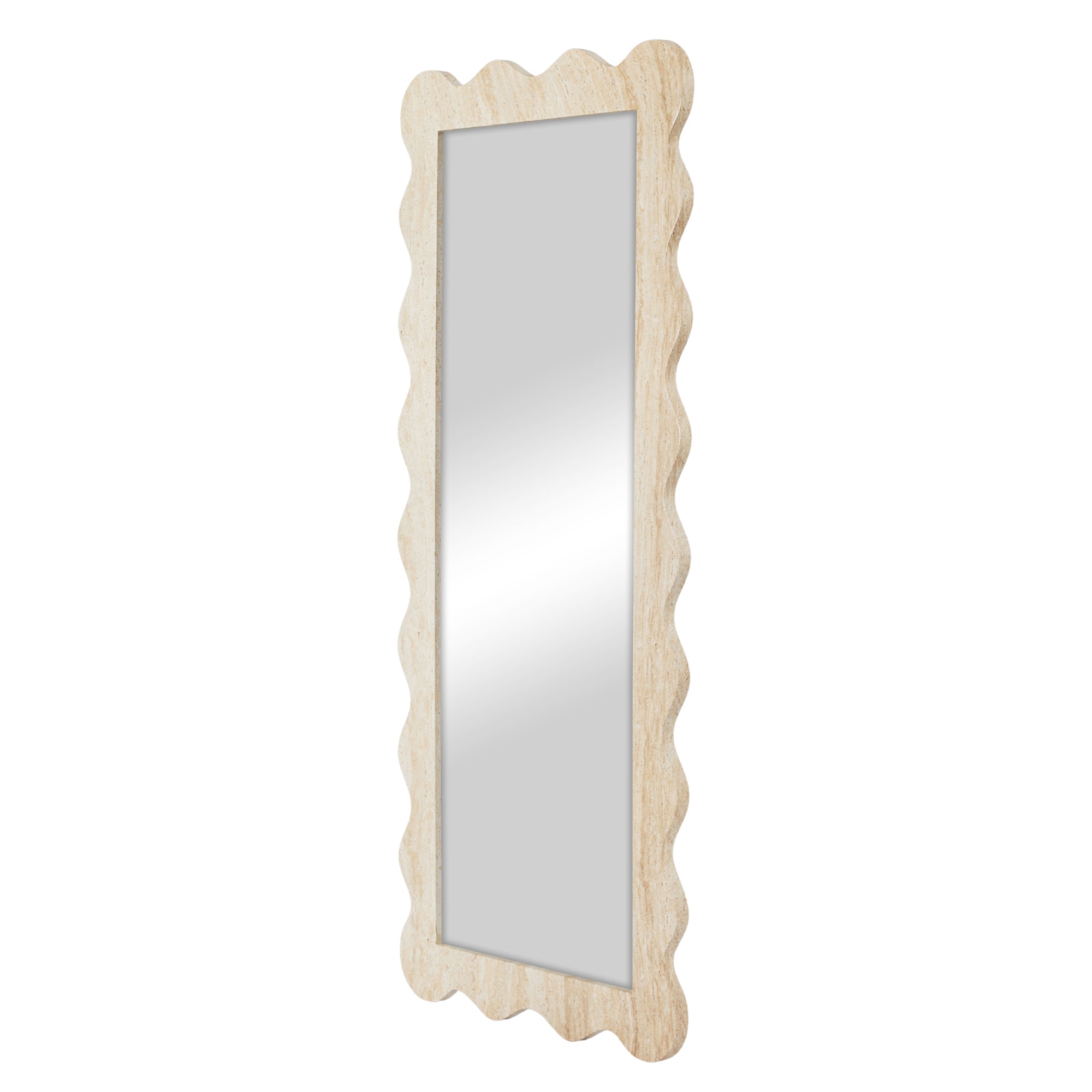 Sienna 180cm Wave Mirror Travertine Look