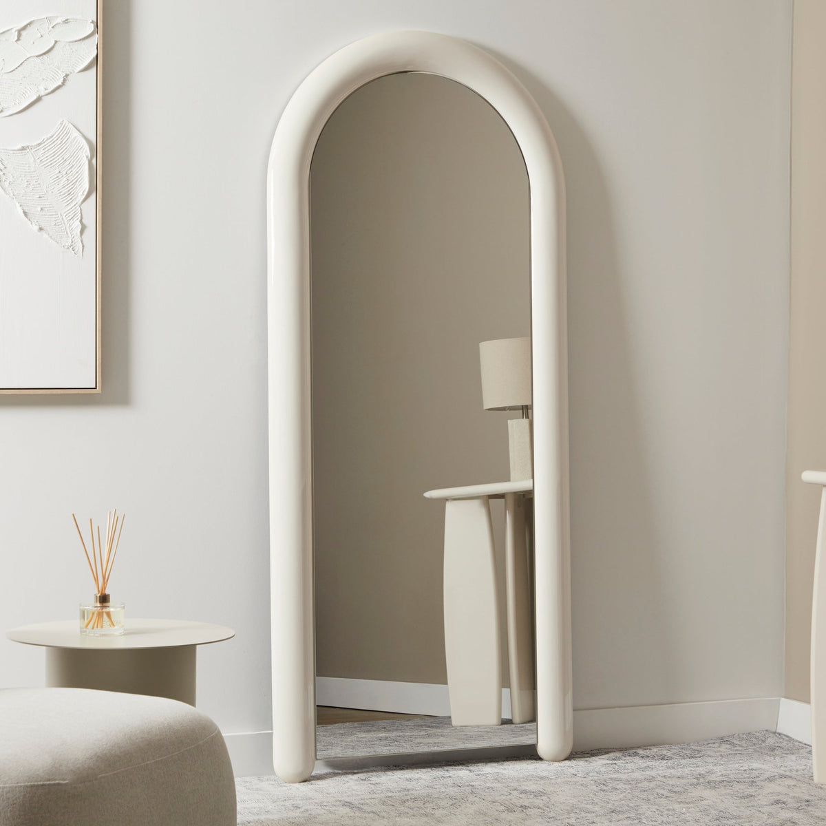 Gigi 180cm Gloss Arch Mirror Cream