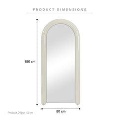 Gigi 180cm Gloss Arch Mirror Cream