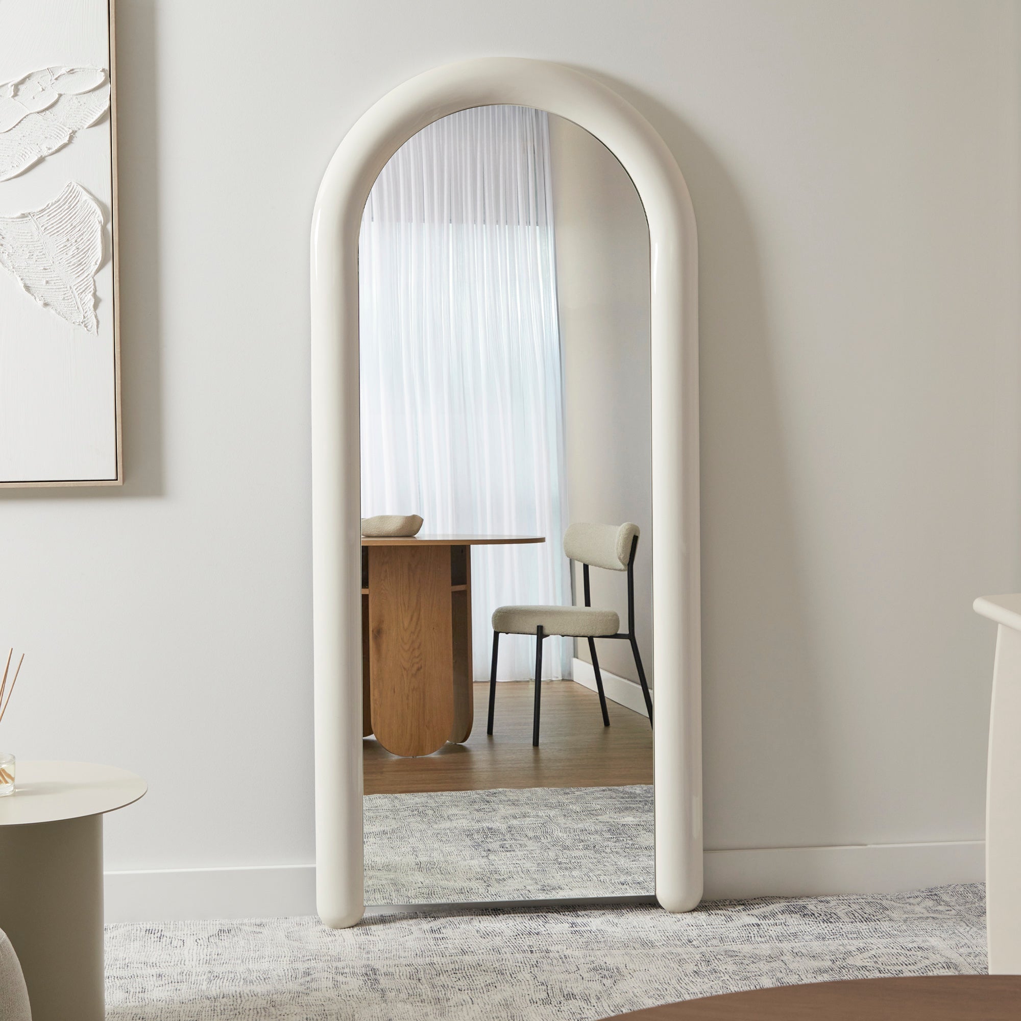 Gigi 180cm Gloss Arch Mirror Cream