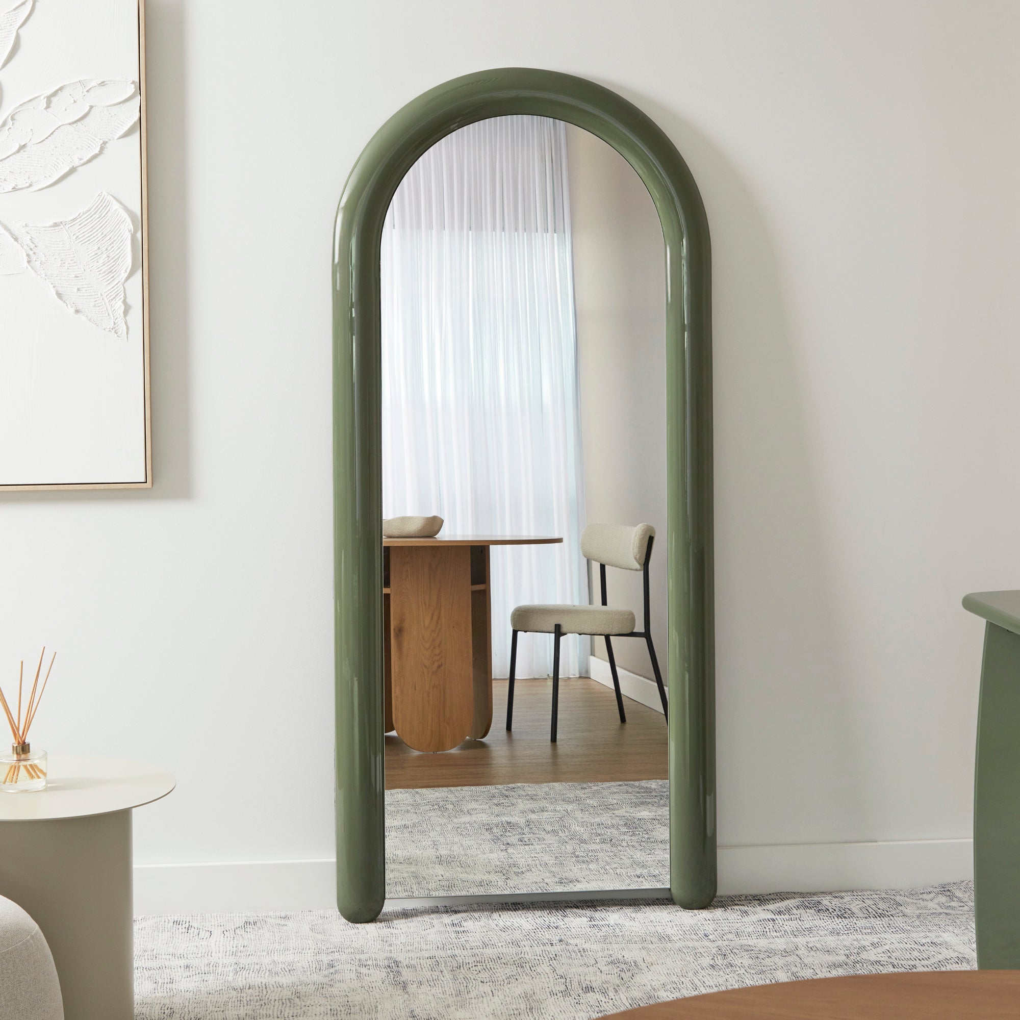 Gigi 180cm Gloss Arch Mirror Green