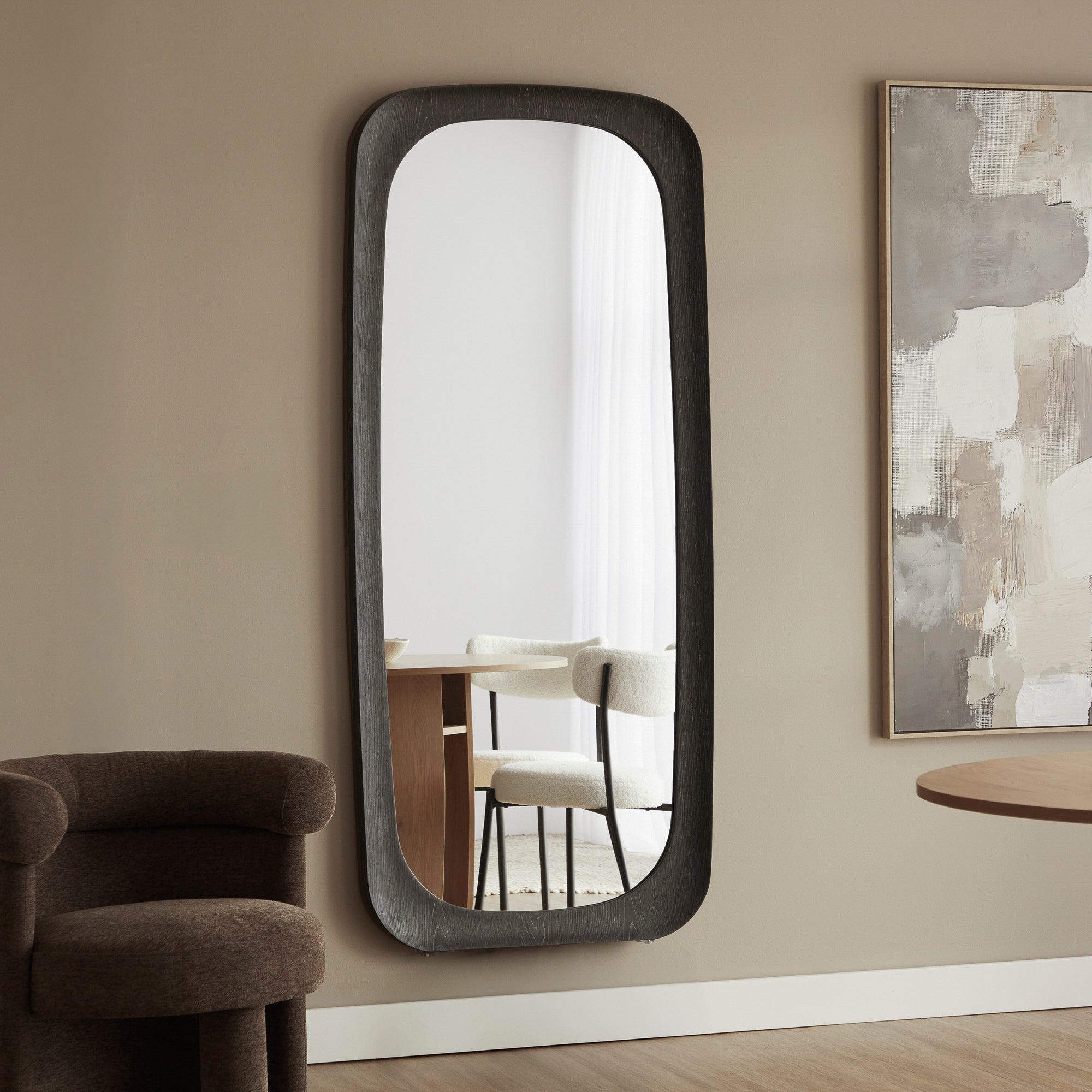 Rue 180cm Rectangle Mirror Black