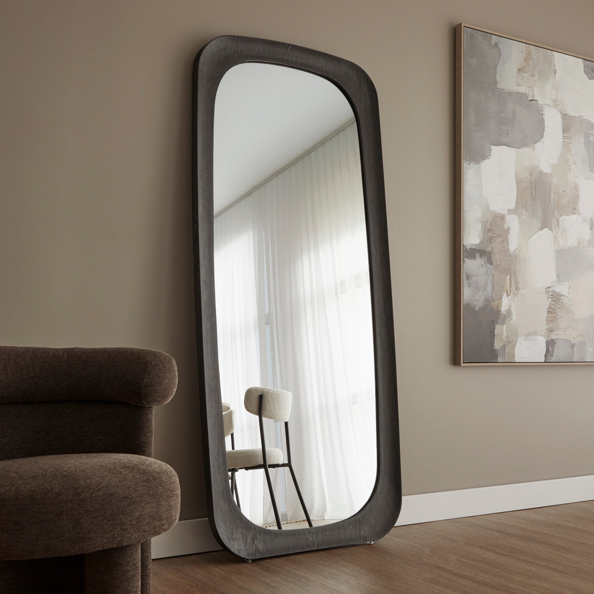 Rue 180cm Rectangle Mirror Black