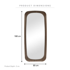 Rue 180cm Rectangle Mirror Walnut