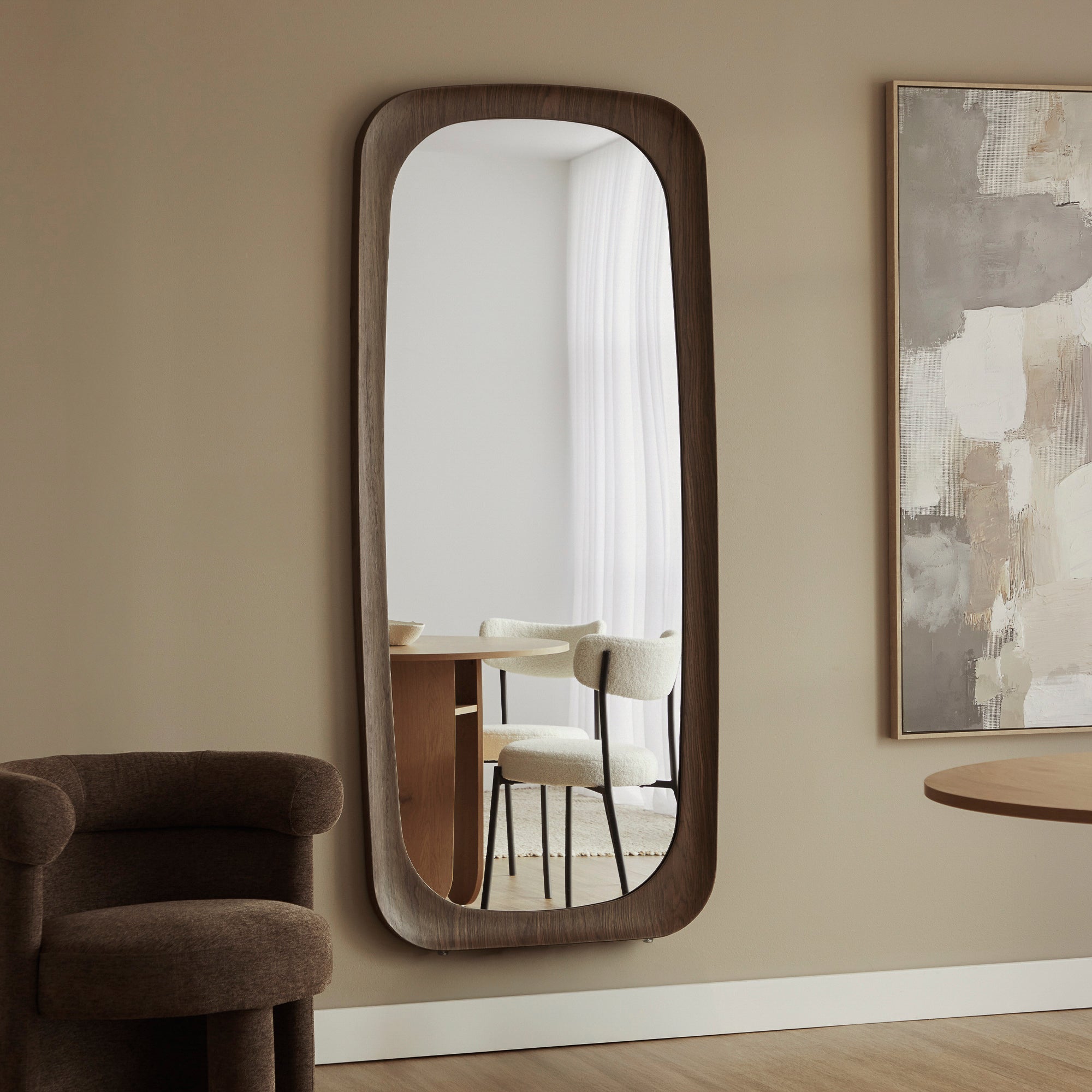 Rue 180cm Rectangle Mirror Walnut