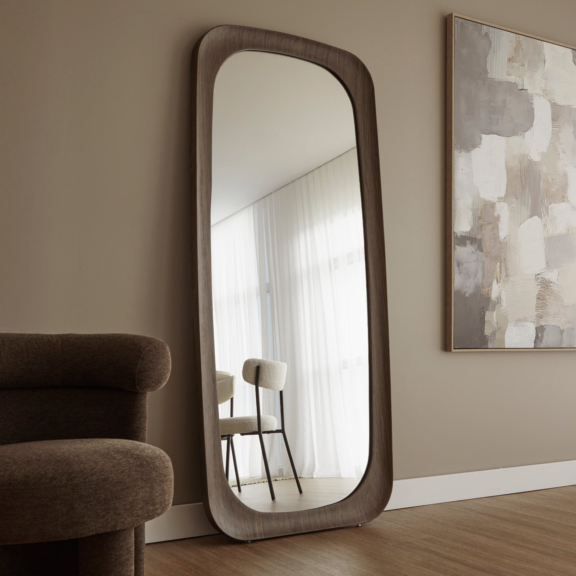 Rue 180cm Rectangle Mirror Walnut