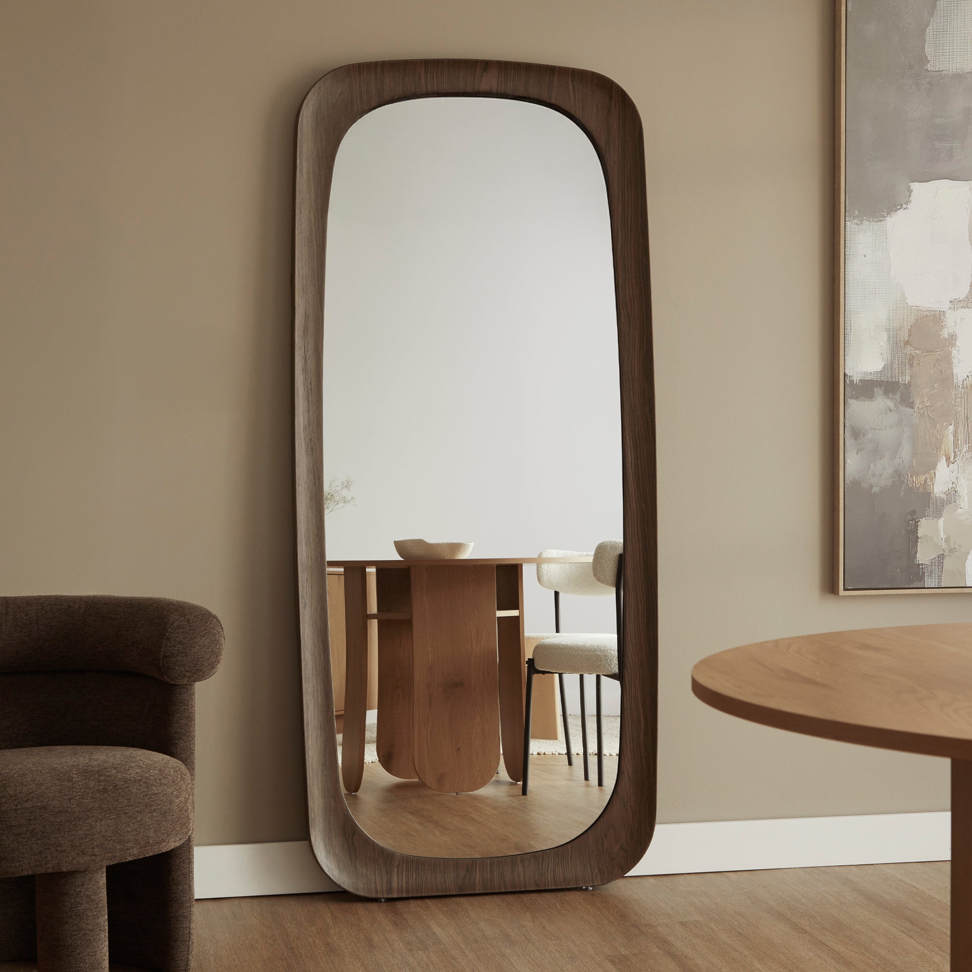 Rue 180cm Rectangle Mirror Walnut