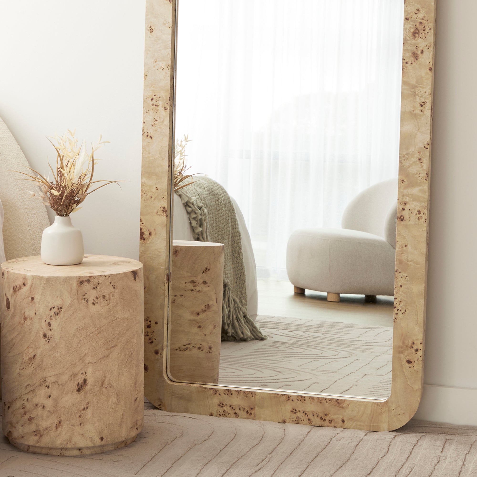 Sebastian 180cm Rectangle Mirror Burl