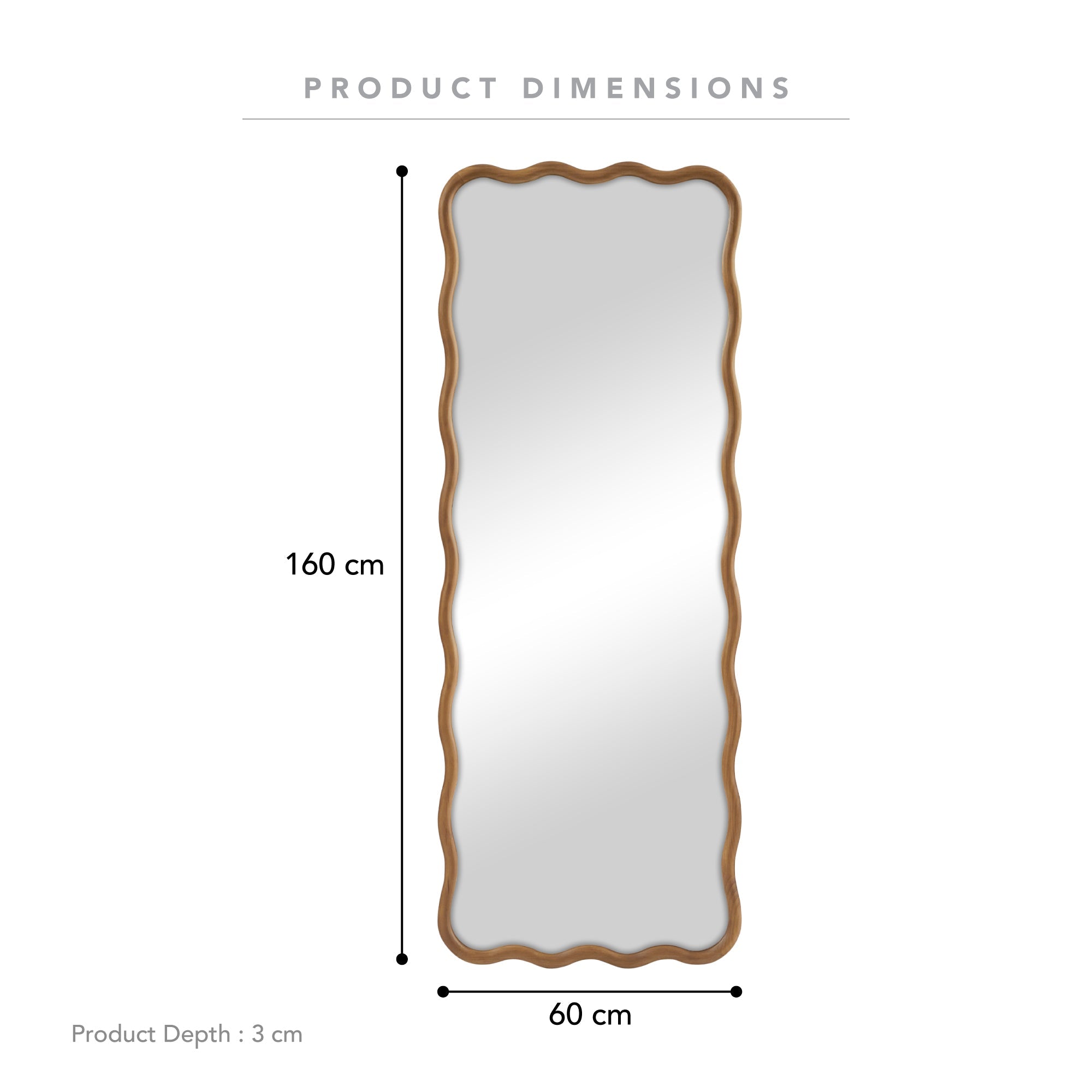 Codie 160cm Floor Mirror Natural