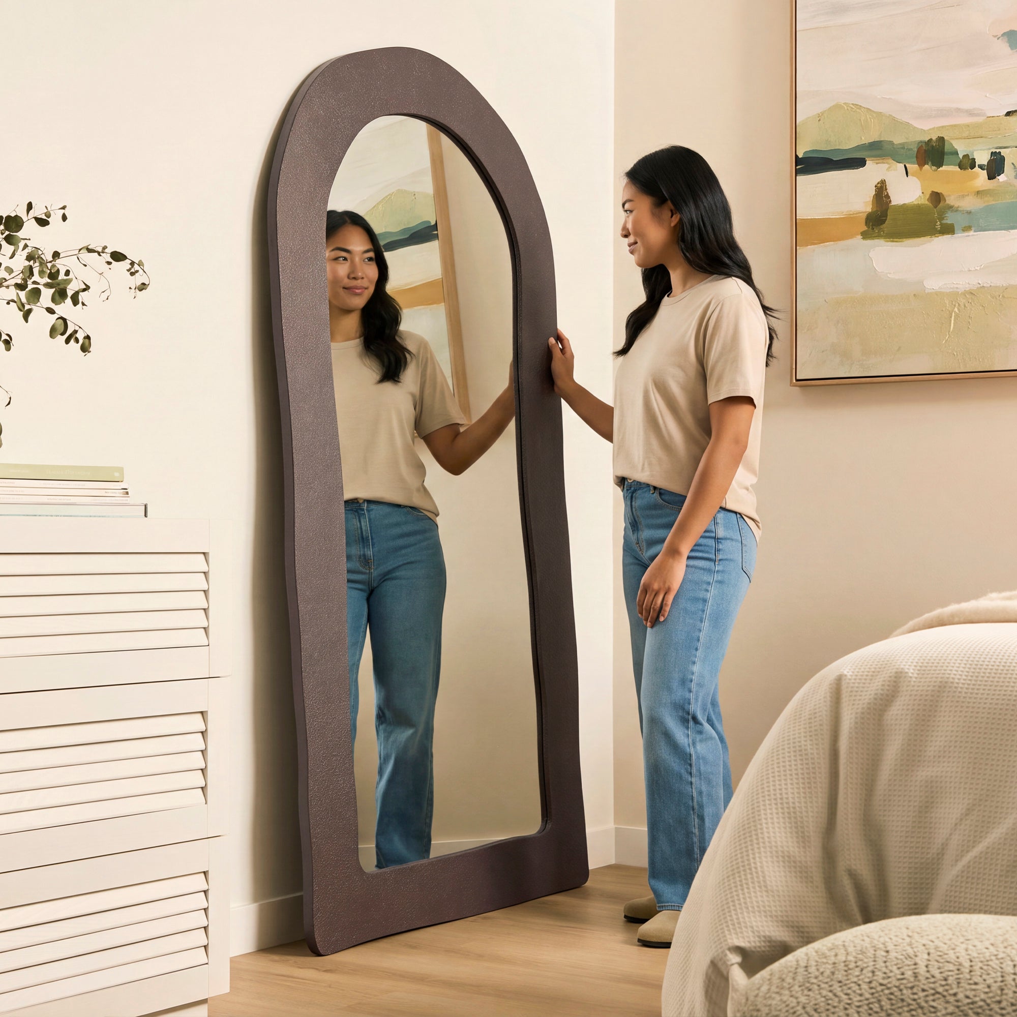 Alex 180cm Arch Mirror Chocolate