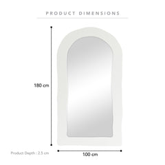 Alex 180cm Arch Mirror White