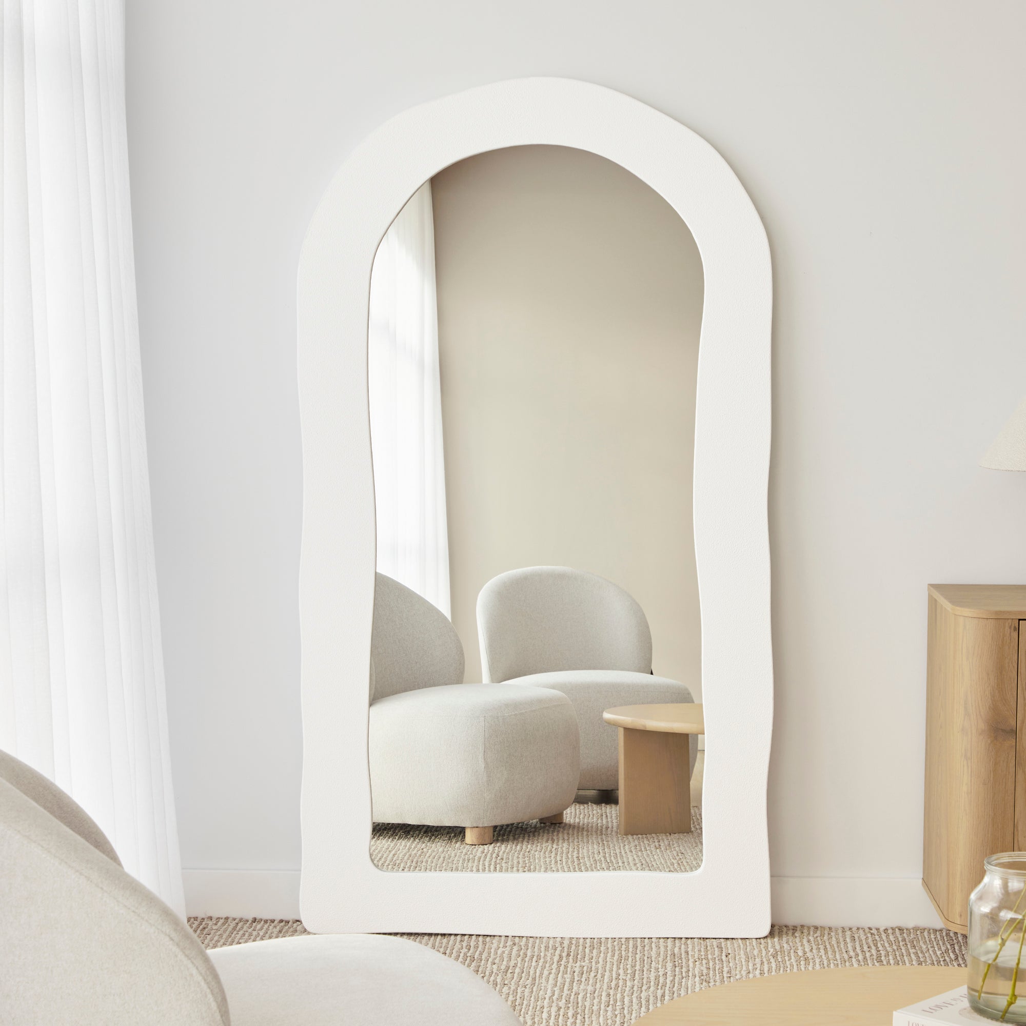 Alex 180cm Arch Mirror White