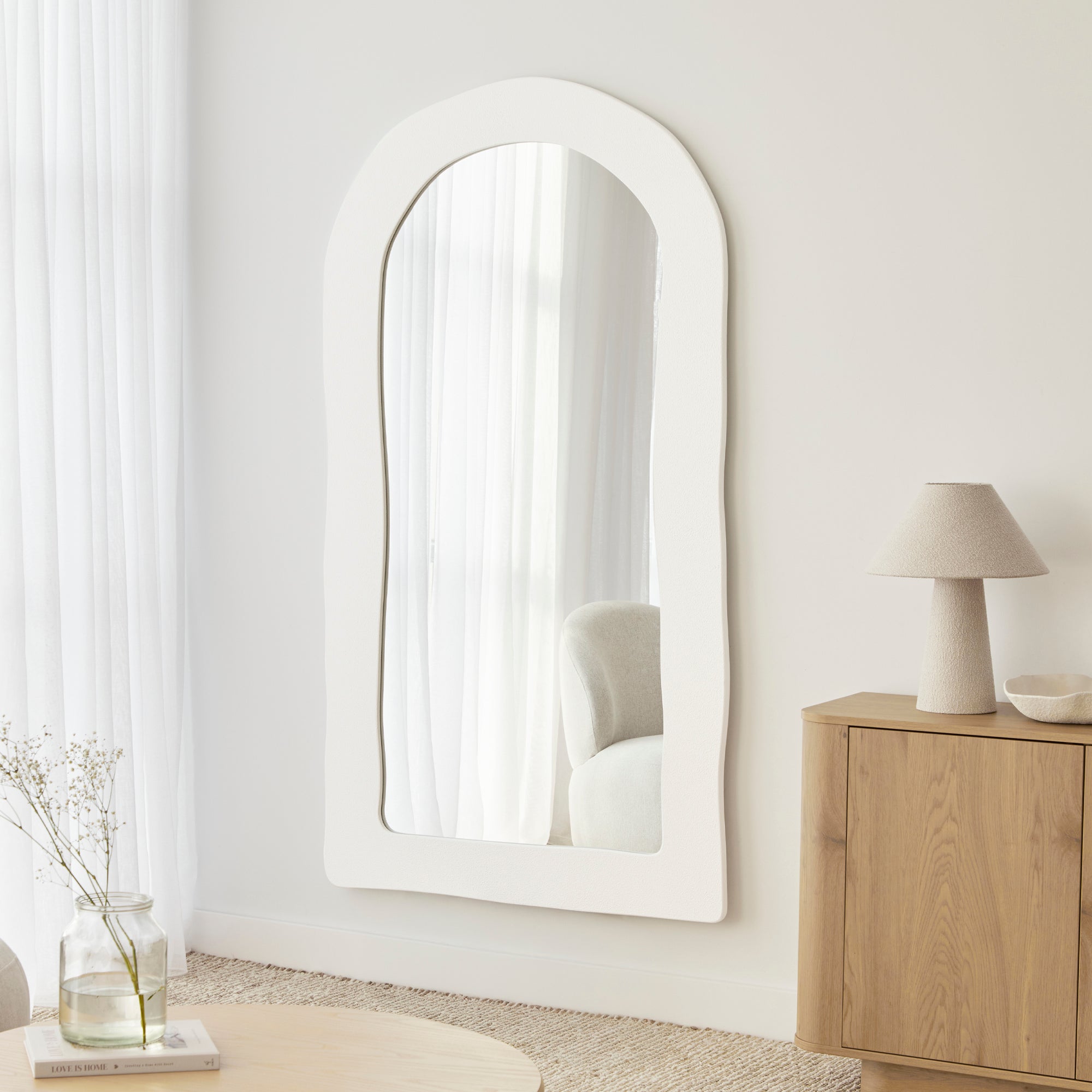 Alex 180cm Arch Mirror White