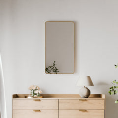 Gia 100cm Rounded Rectangle Mirror Gold