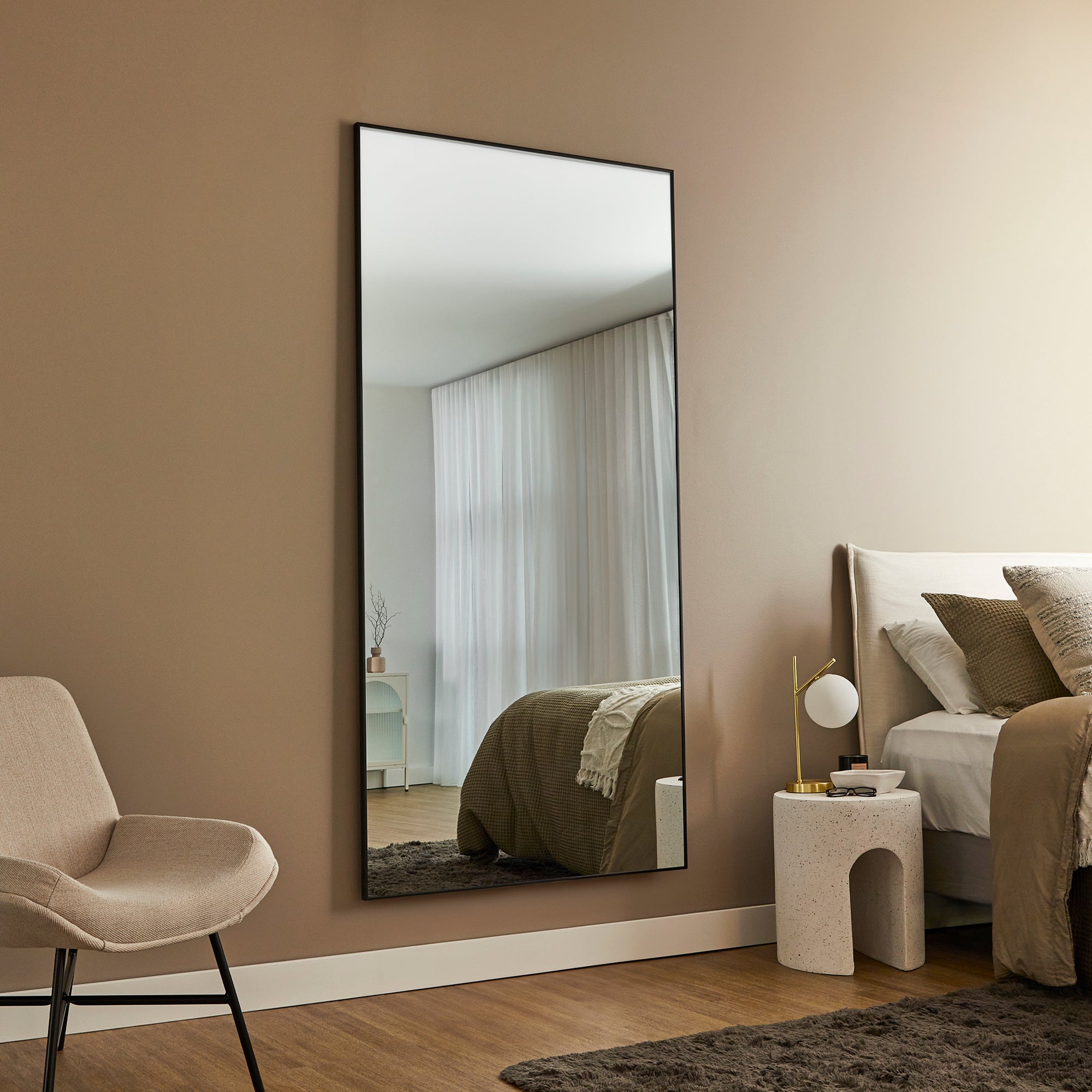 Elle XXL 200cm Rectangle Mirror Black