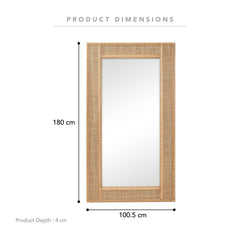 Cove Rattan 180cm Rectangle Mirror