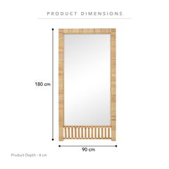 Ariel Woven 180cm Rectangle Mirror