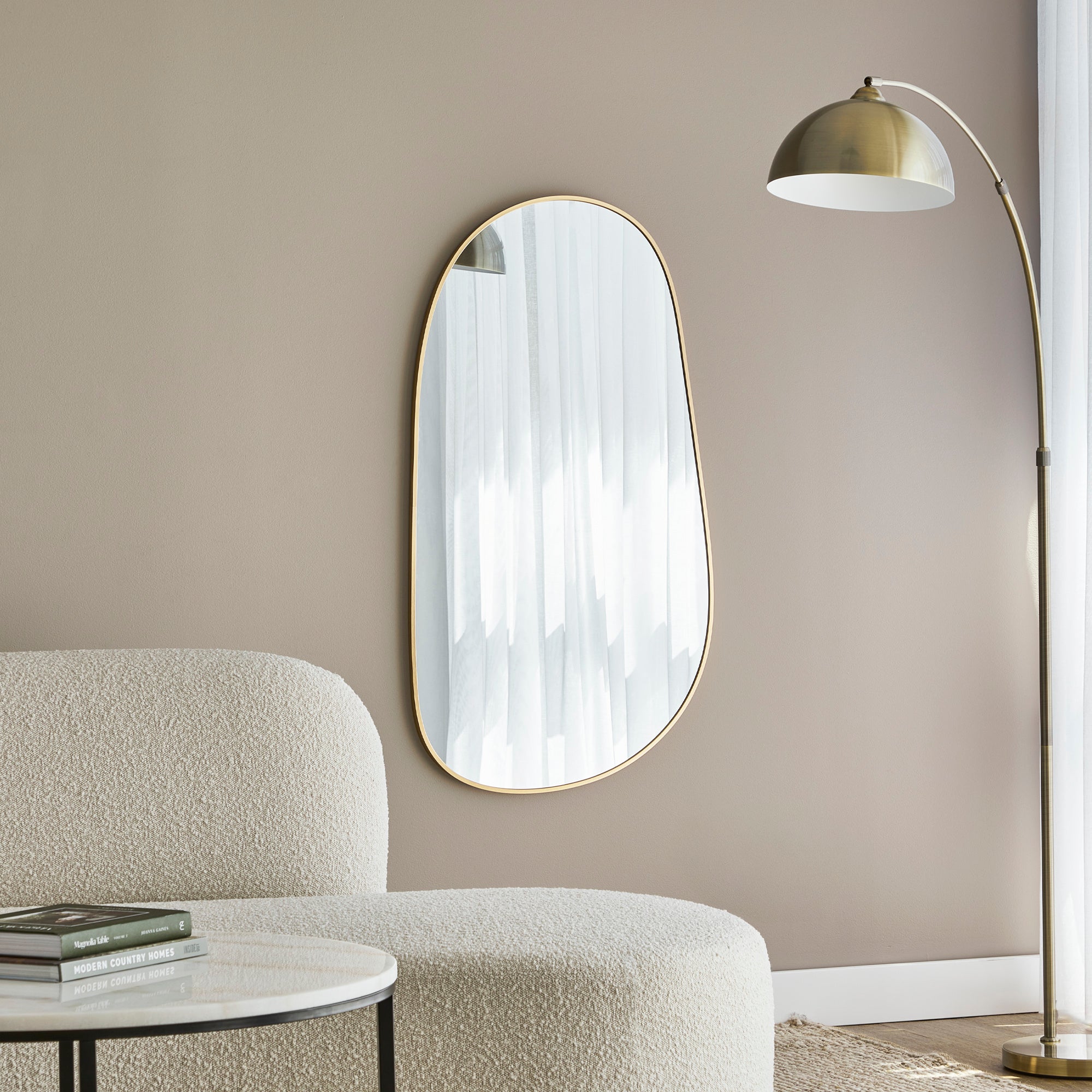 Sage 110cm Organic Mirror Gold