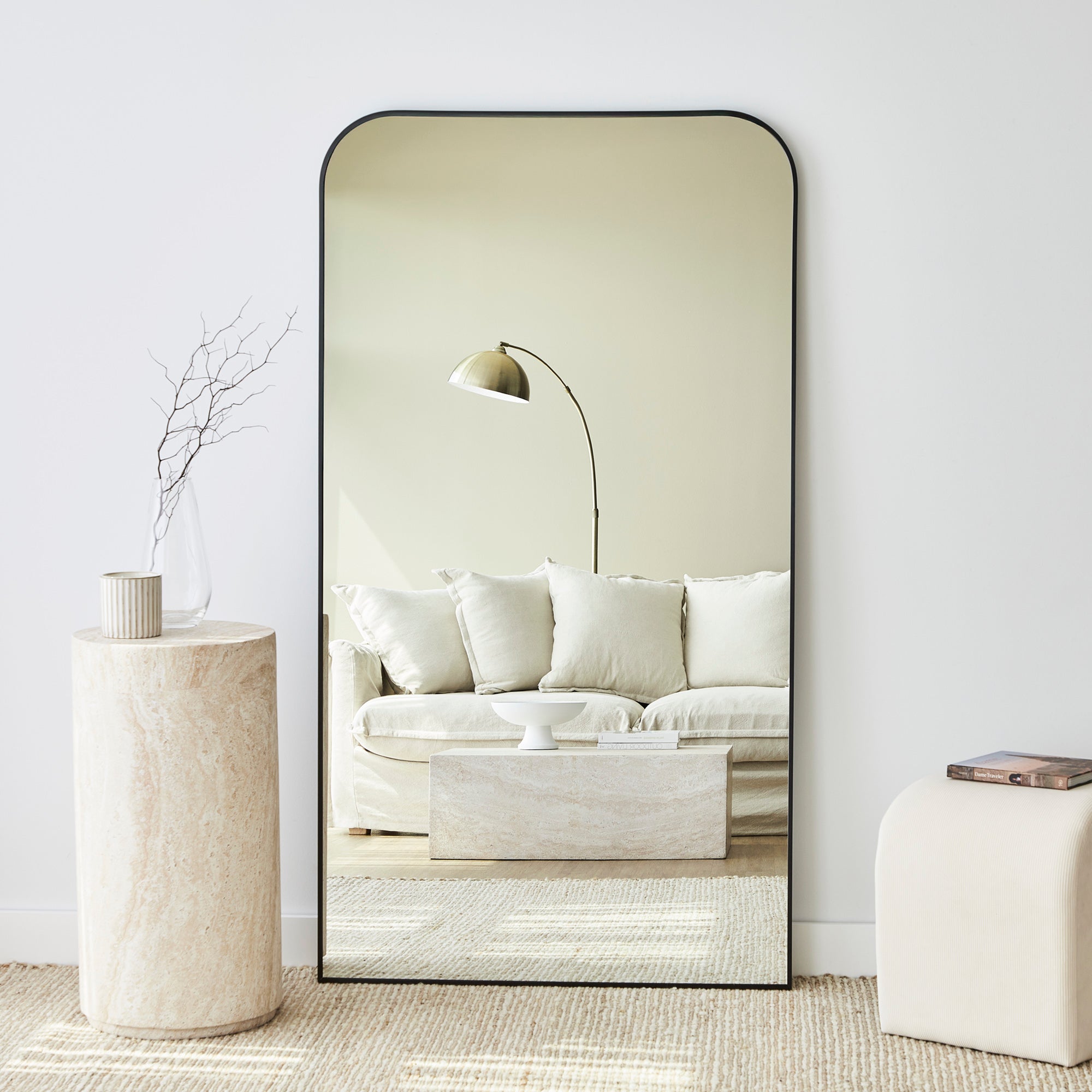 Ivy 165cm Rounded Mirror Black