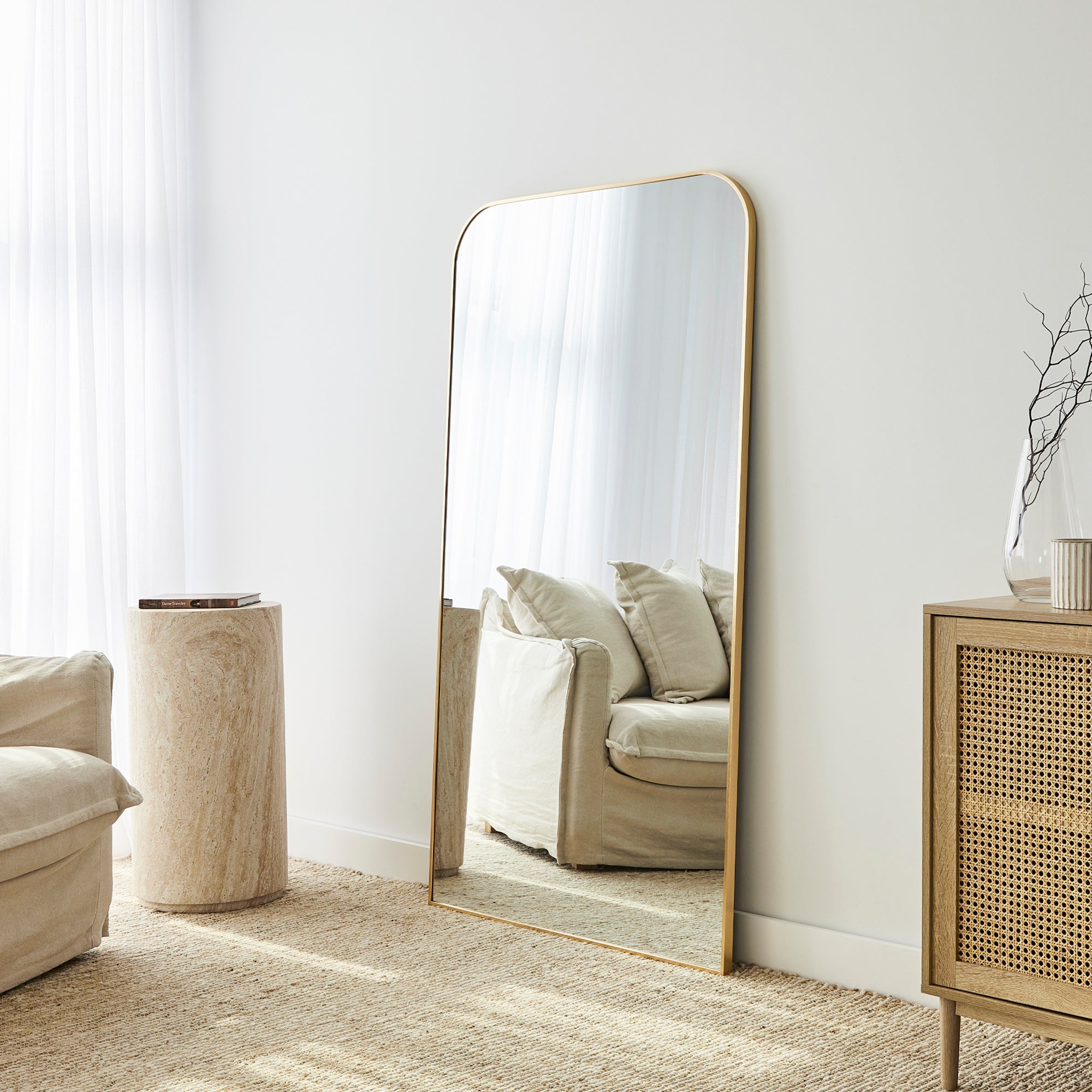 Ivy 165cm Rounded Mirror Gold