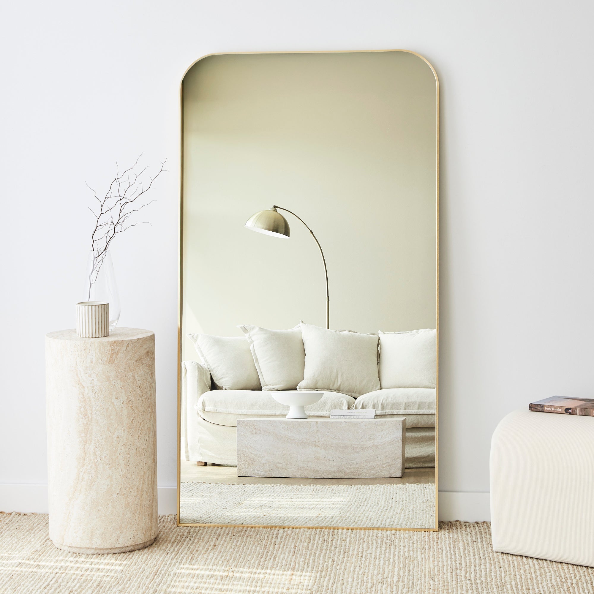 Ivy 165cm Rounded Mirror Gold