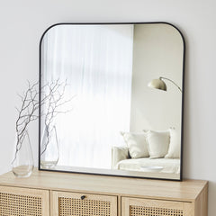 Ivy 90cm Rounded Mirror Black
