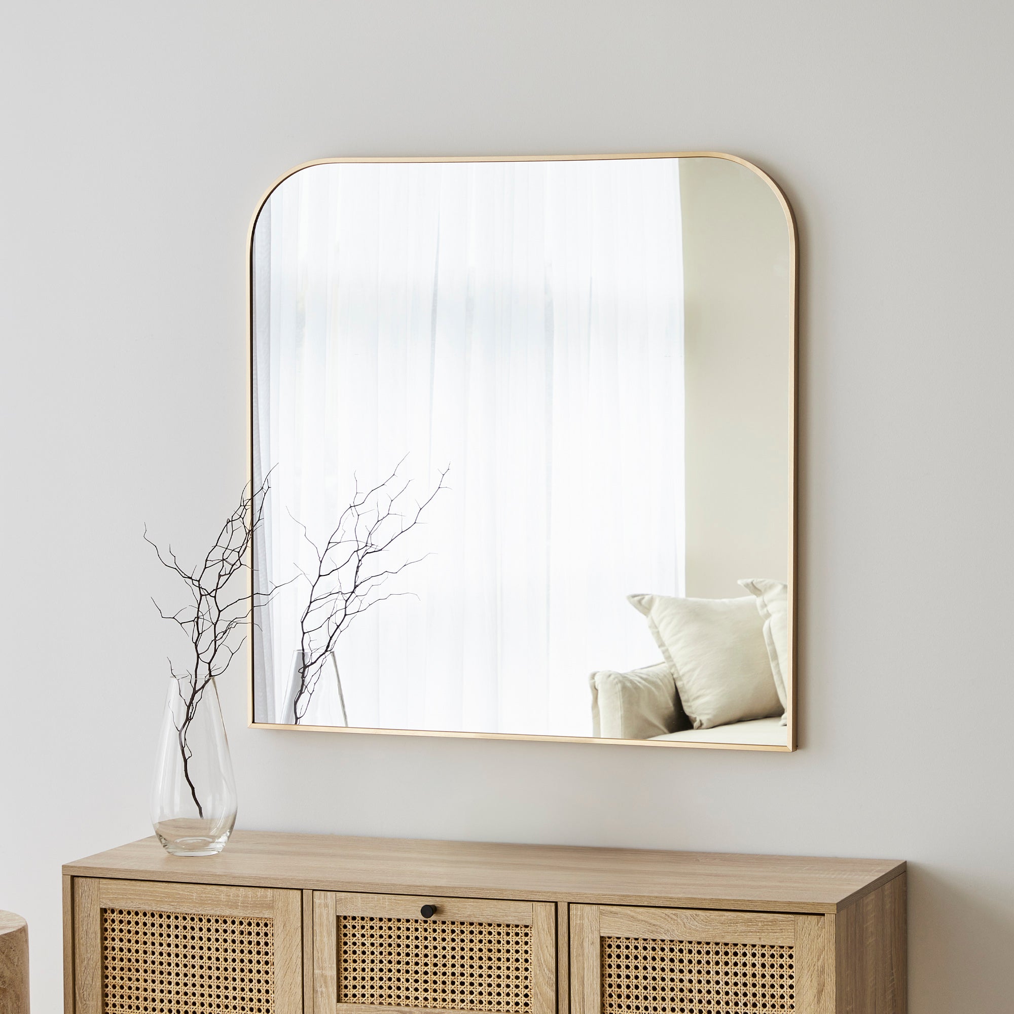 Ivy 90cm Rounded Mirror Gold