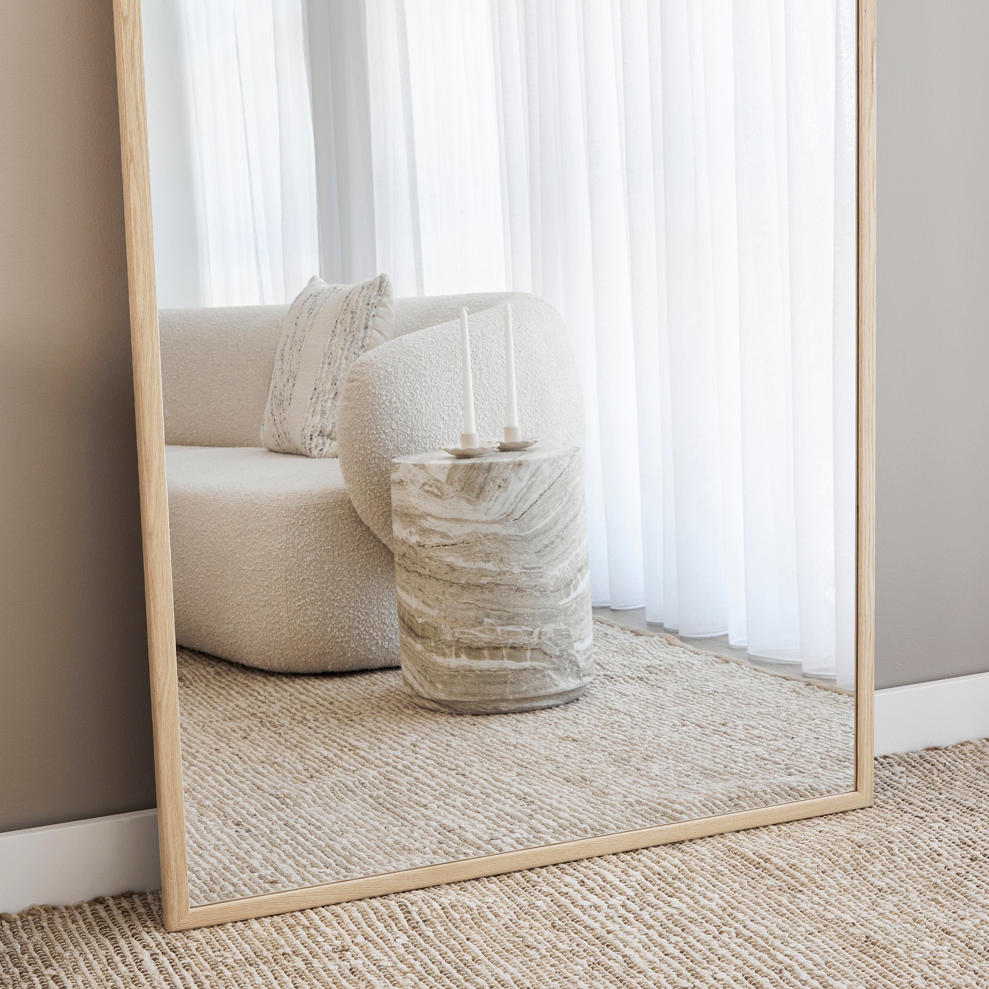 Oakleigh 200cm Arch Solid Oak Mirror Natural