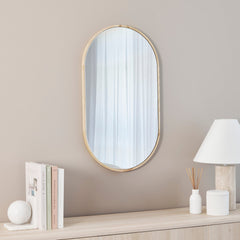 Oakleigh 70cm Oval Solid Oak Mirror Natural