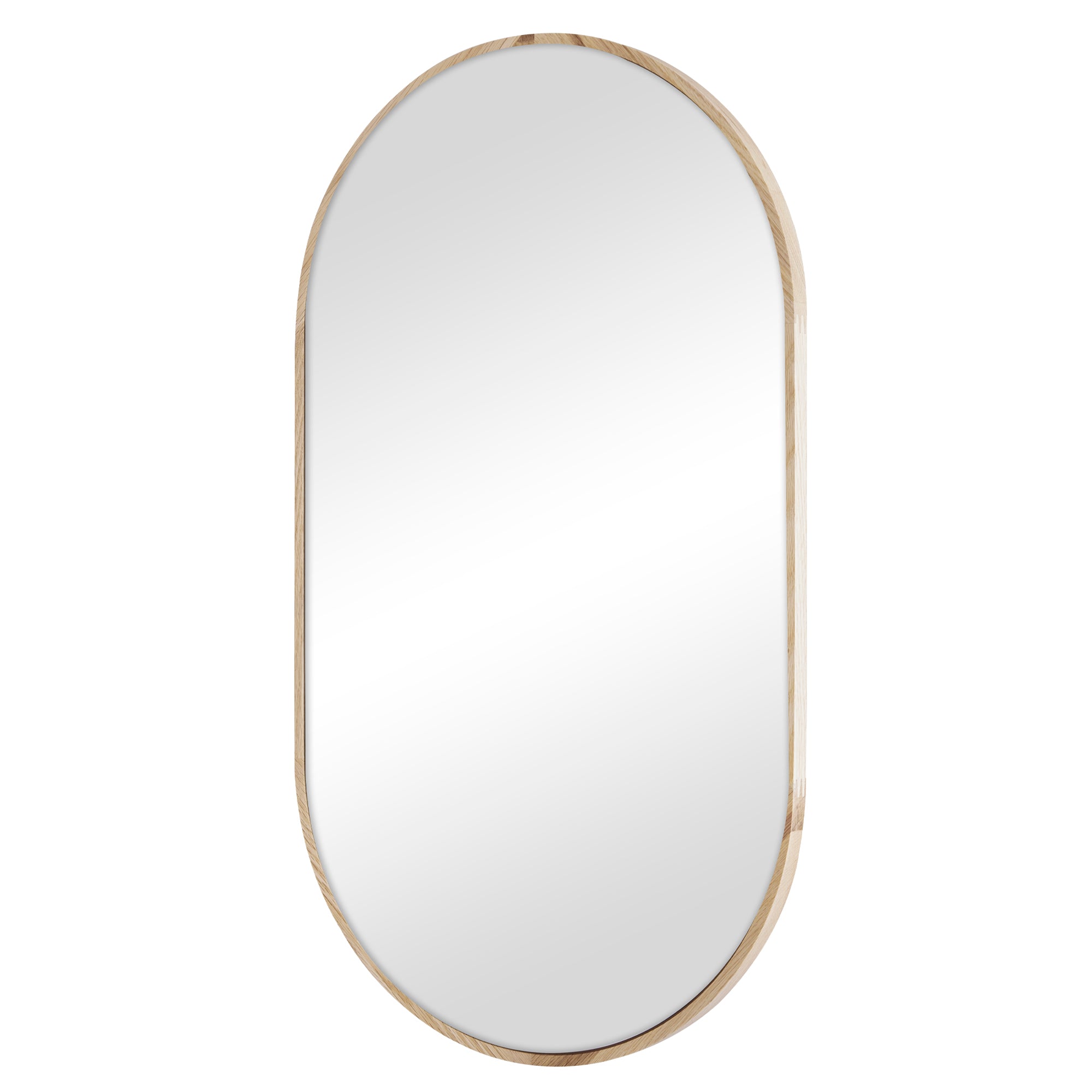 Oakleigh 70cm Oval Solid Oak Mirror Natural