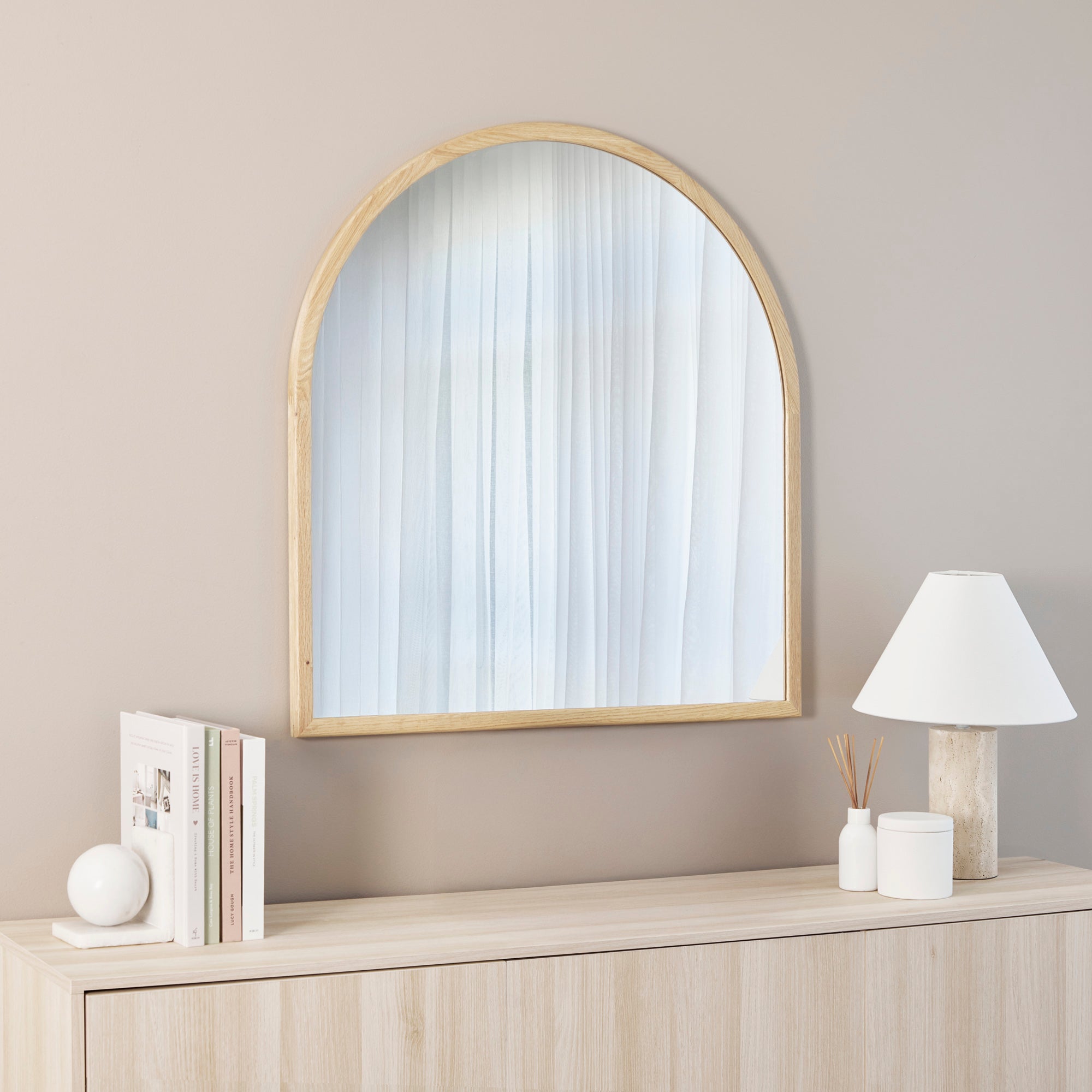 Oakleigh 85cm Arch Solid Oak Mirror Natural