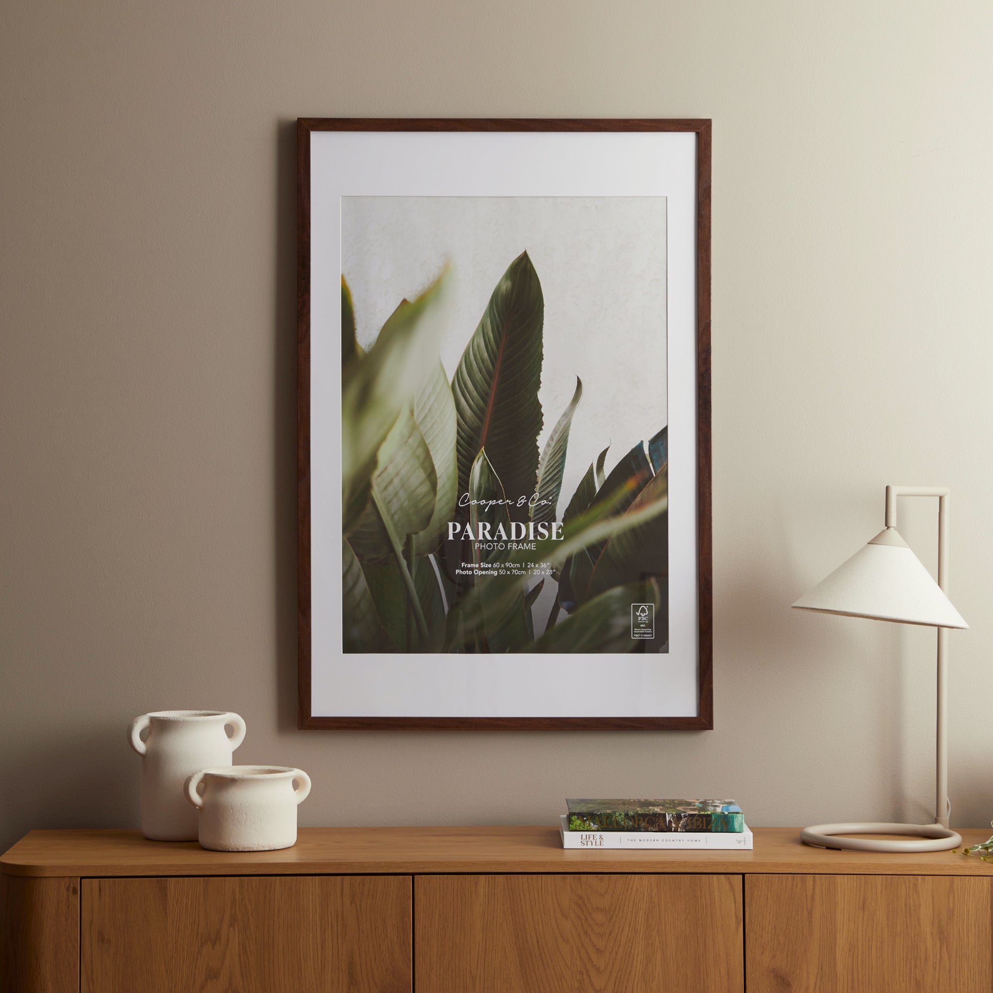 60x90cm Mat to 50x70cm Premium Paradise Wooden Photo Frame