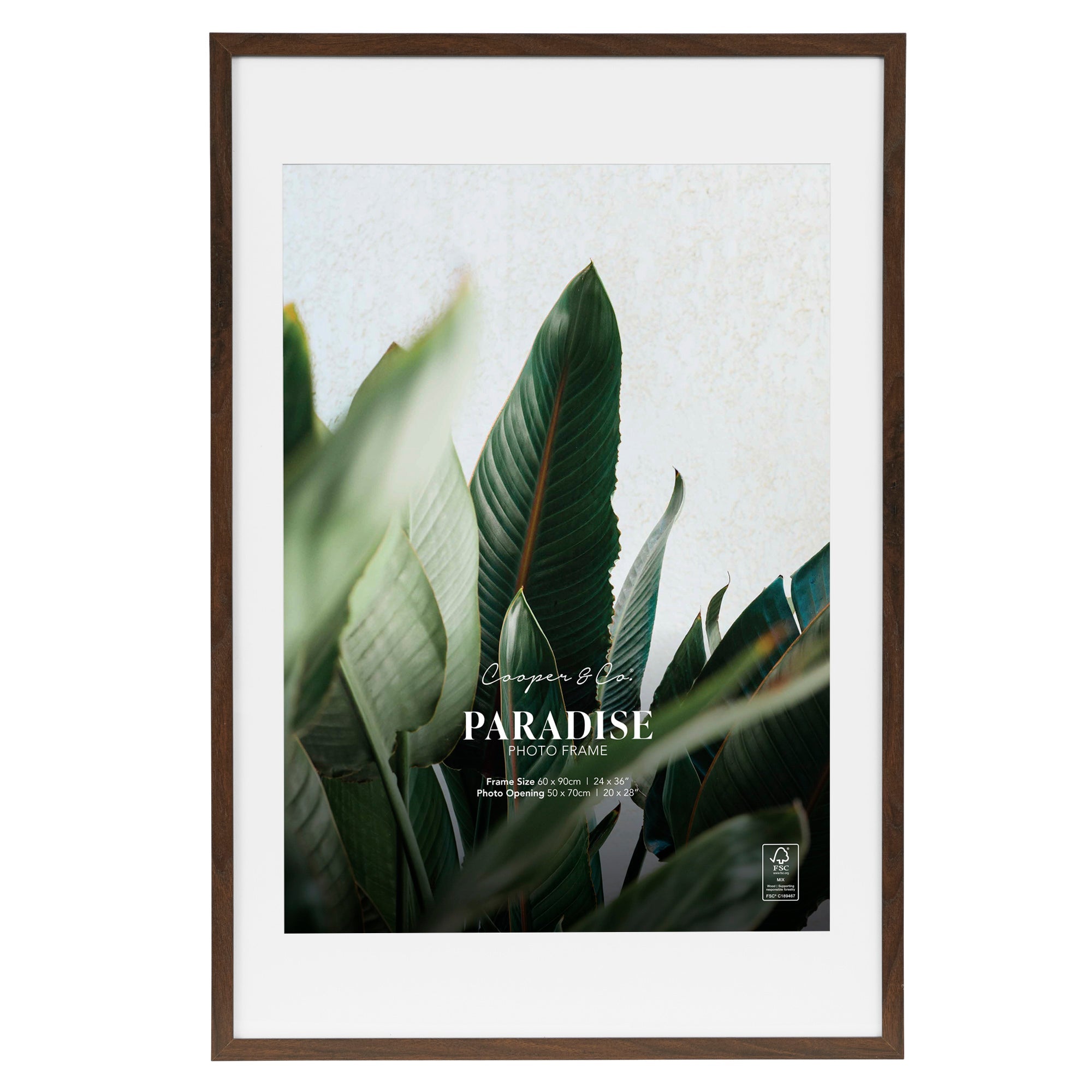 60x90cm Mat to 50x70cm Premium Paradise Wooden Photo Frame