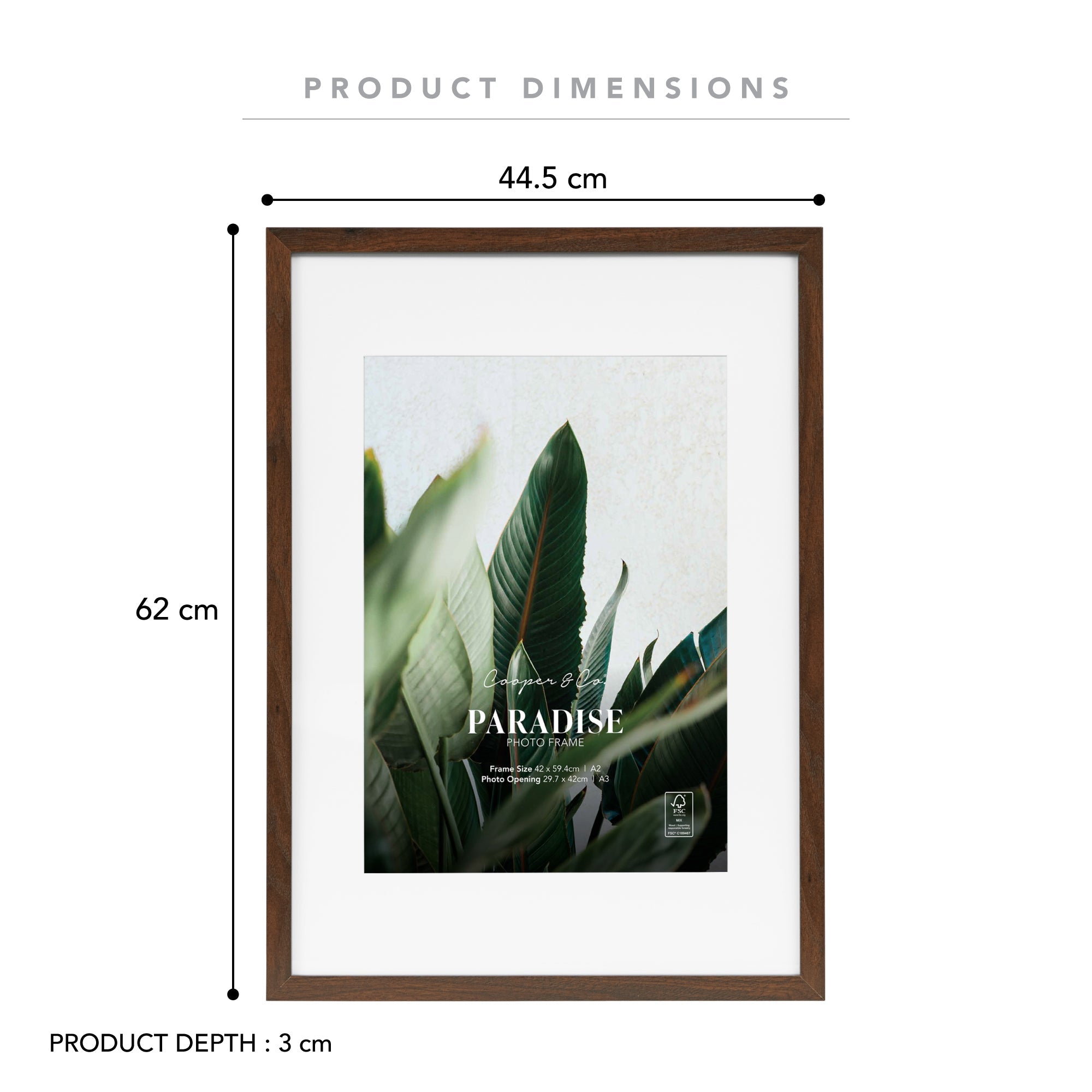 A2 Mat to A3 Premium Paradise Wooden Photo Frame
