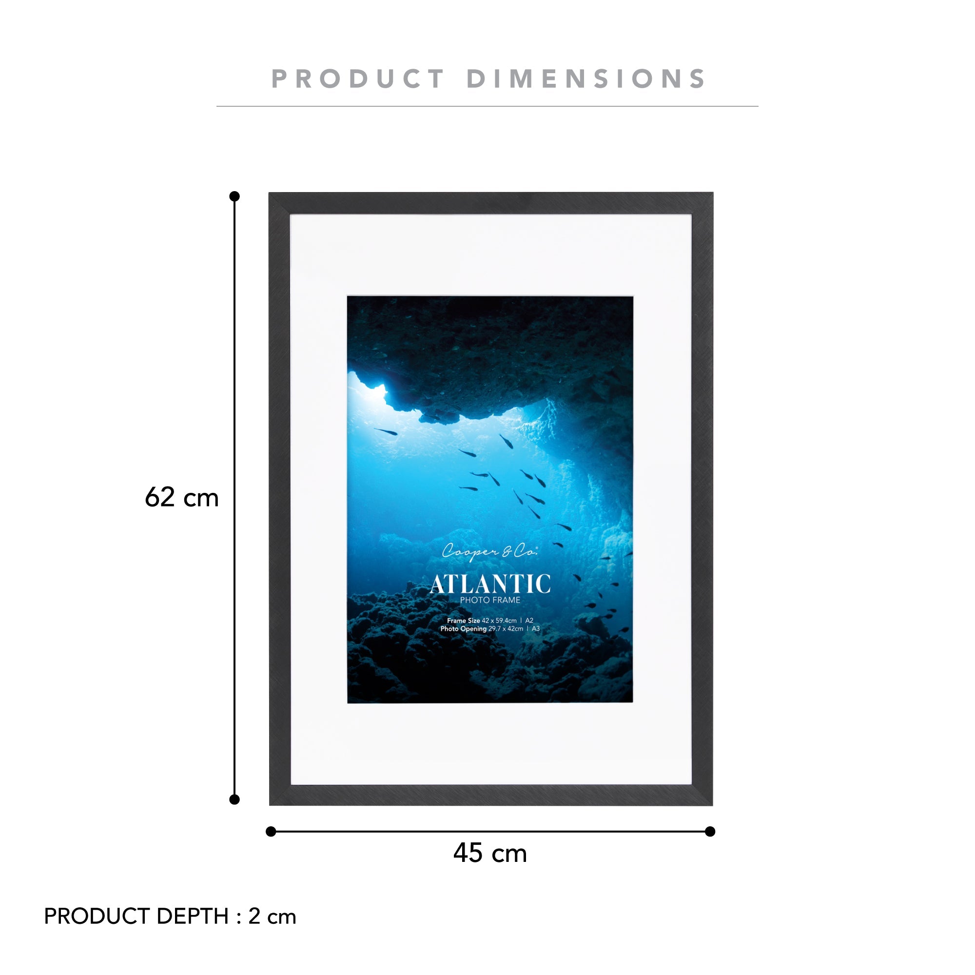 A2 Mat to A3 Boldline Metal Photo Frame